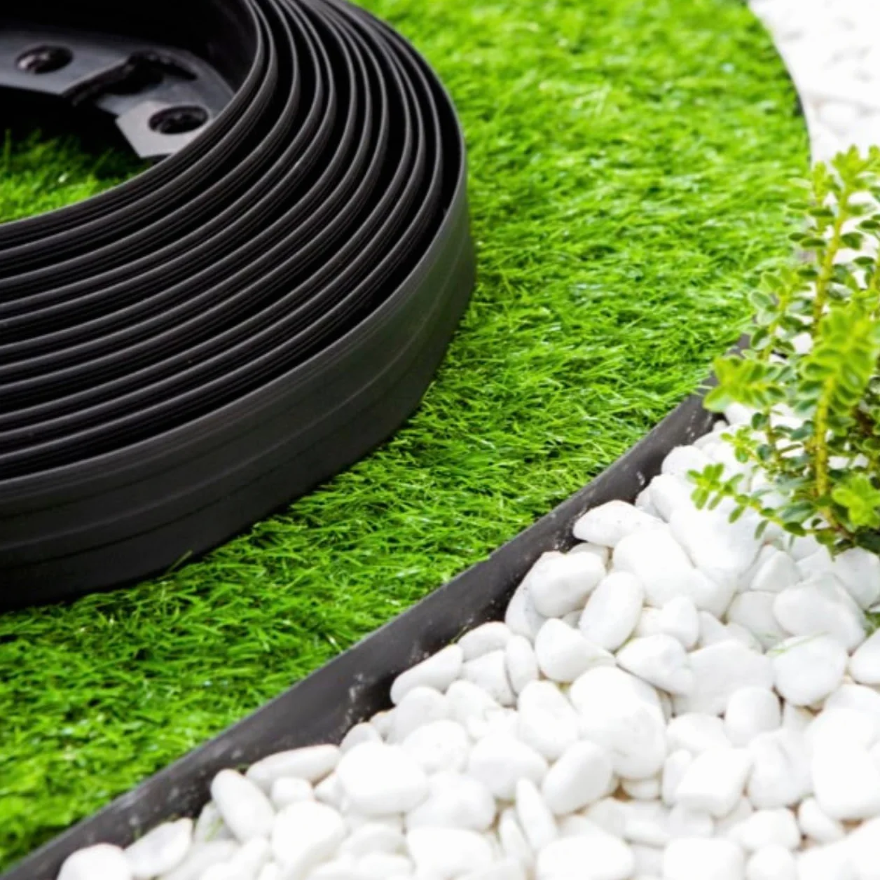 GARDENIX LineBORDER obrzeże trawnikowe z tworzywa sztucznego, 20 kotew, długość 10 m, wysokość 6 cm, czarne