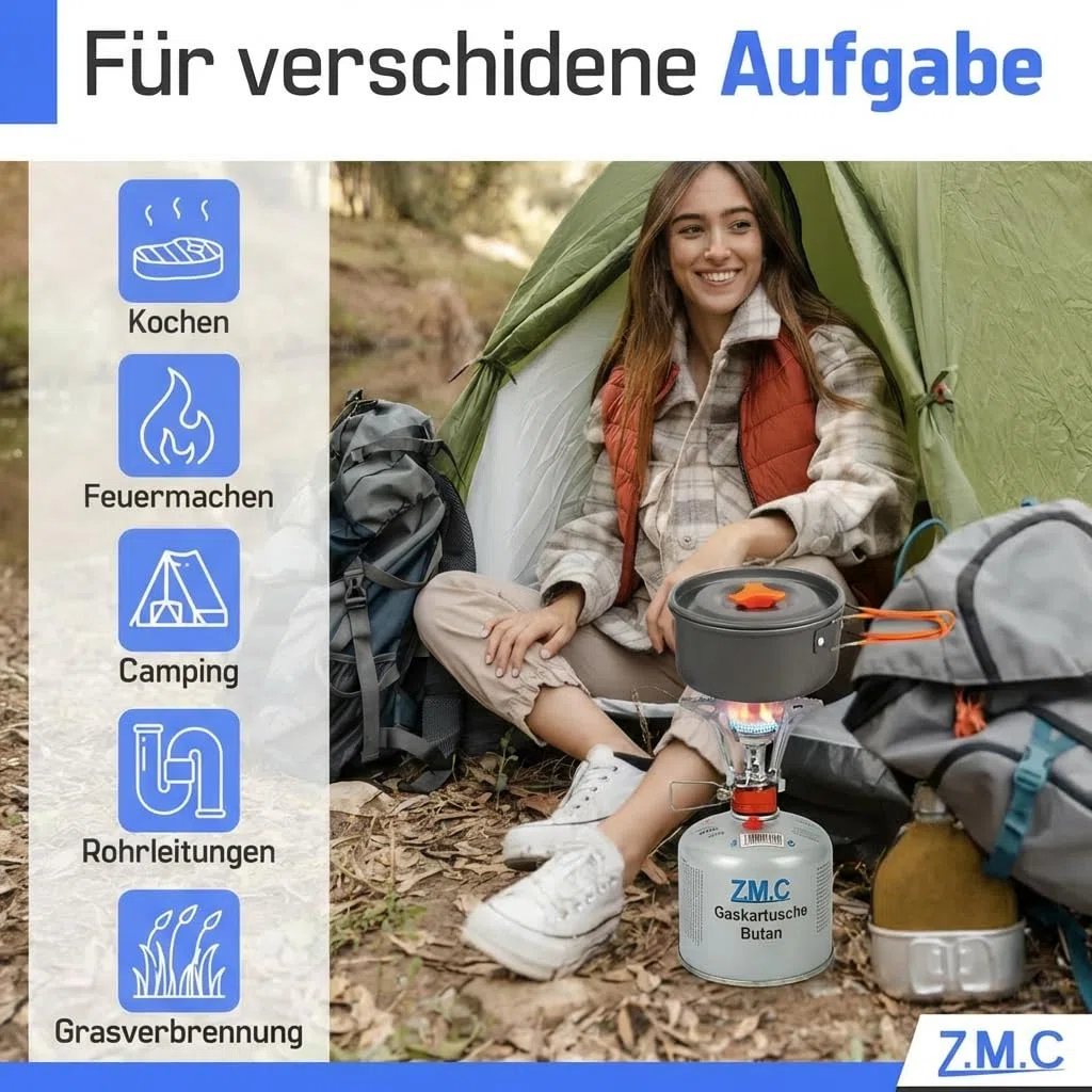 Z.M.C Kartridże gazowe 230 g/485 ml z zaworem śrubowym (2 x kartusze gazowe 230 g)