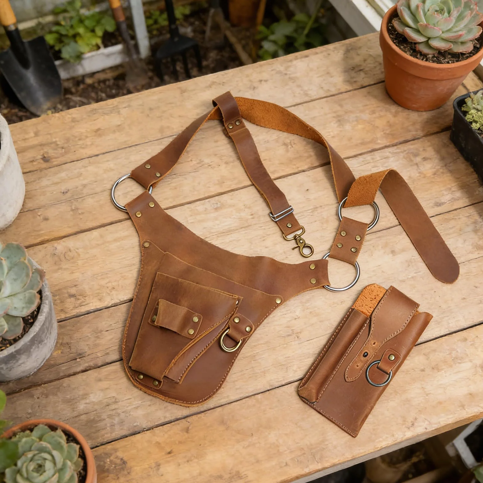 Garden Tool Belt Organizer Multi Pocket Waist Pouch Oxford Fabric Adjustable Strap Hands Free Storage