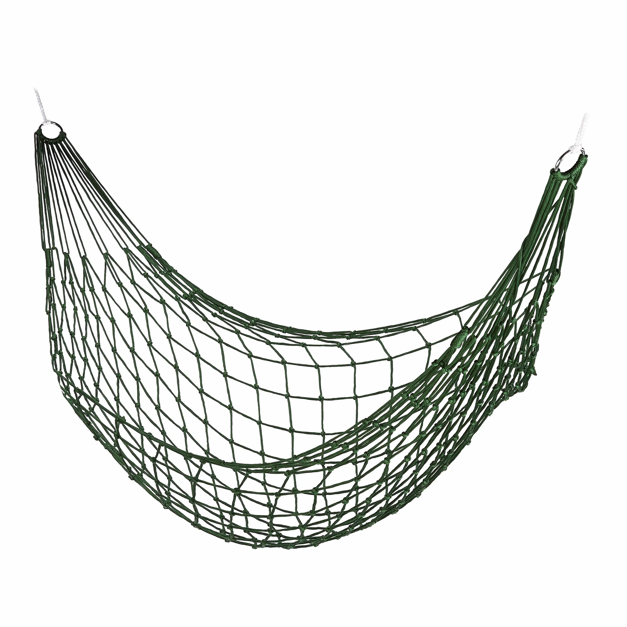 Relaxdays Net Hammock, hamak ogrodowy dla 1 osoby, kempingowy, lekki, do użytku wewnątrz i na zewnątrz, do przechowywania, ciemnozielony