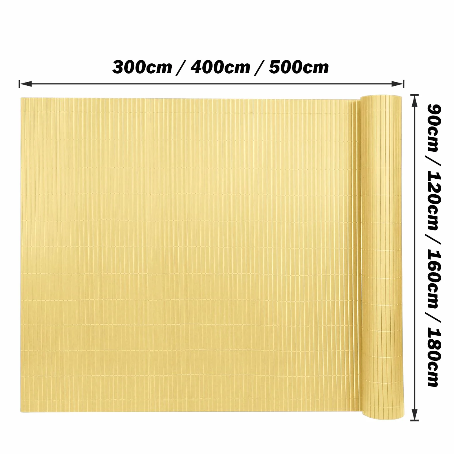Froadp 90x300cm Mata Prywatna Wiatrochronna PCV z Opaskami Kablowymi Ogrodzenie Prywatne z Imitacji Bambusa z Wzmocnionymi Listwami Ogrodzenie Prywatności Balkonu do Tarasu Ogrodowego (Bambus)
