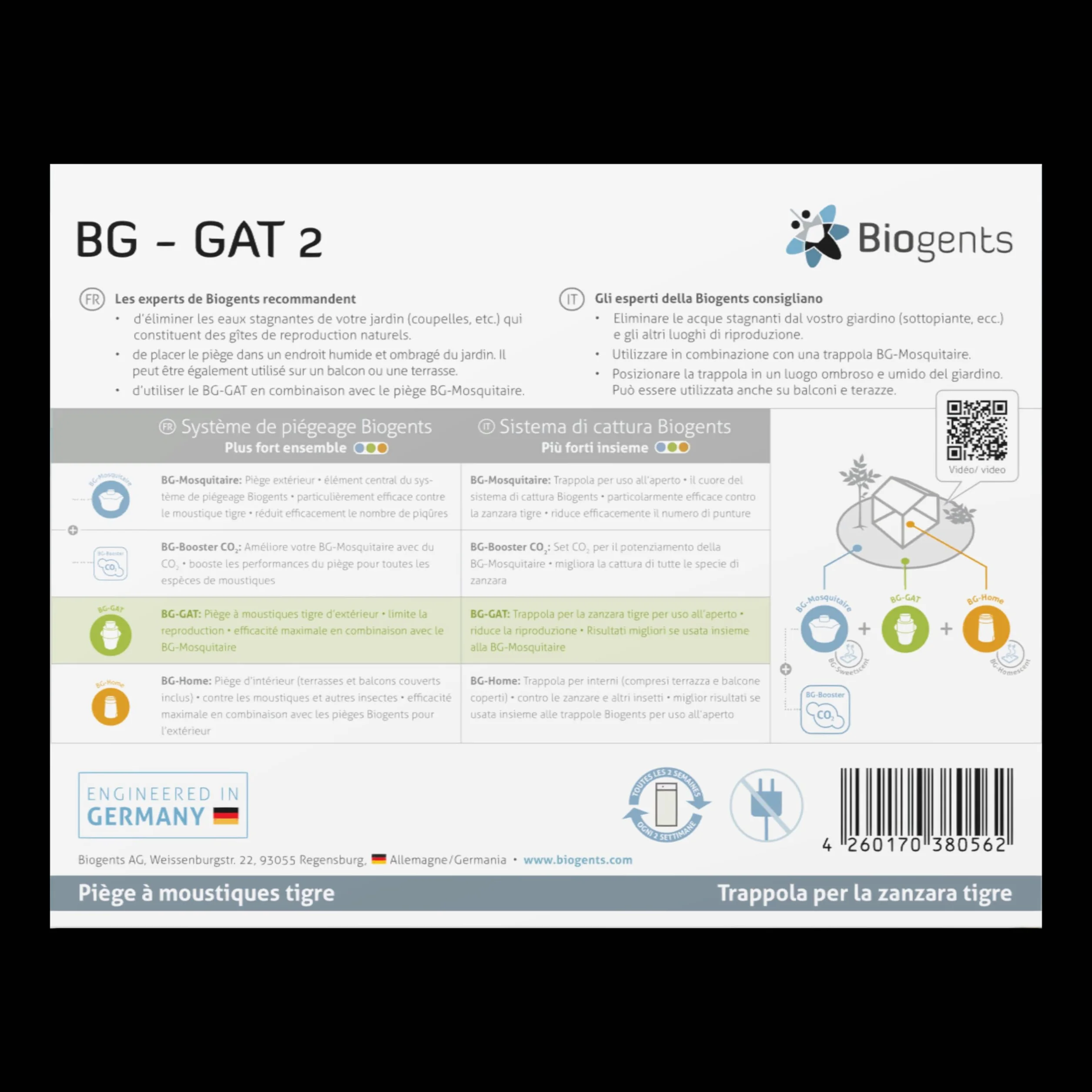 Biogents BG-GAT2X2 Pułapki na Komary, Czarny, 2 szt.