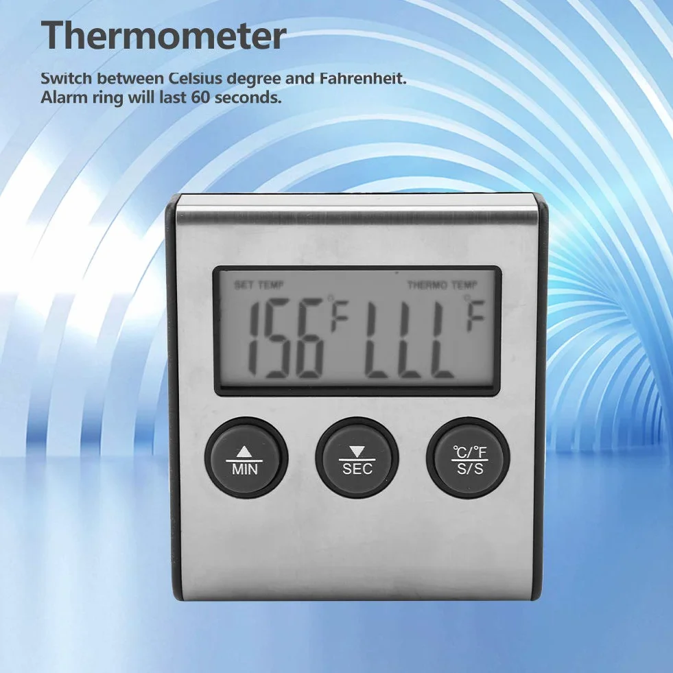 Termometr cyfrowy, ℃ ℃ miernik temperatury do żywności i mięsa, termometr do kuchni, grilla, z sondą termopar, 50 ℃ ~ 300 ℃