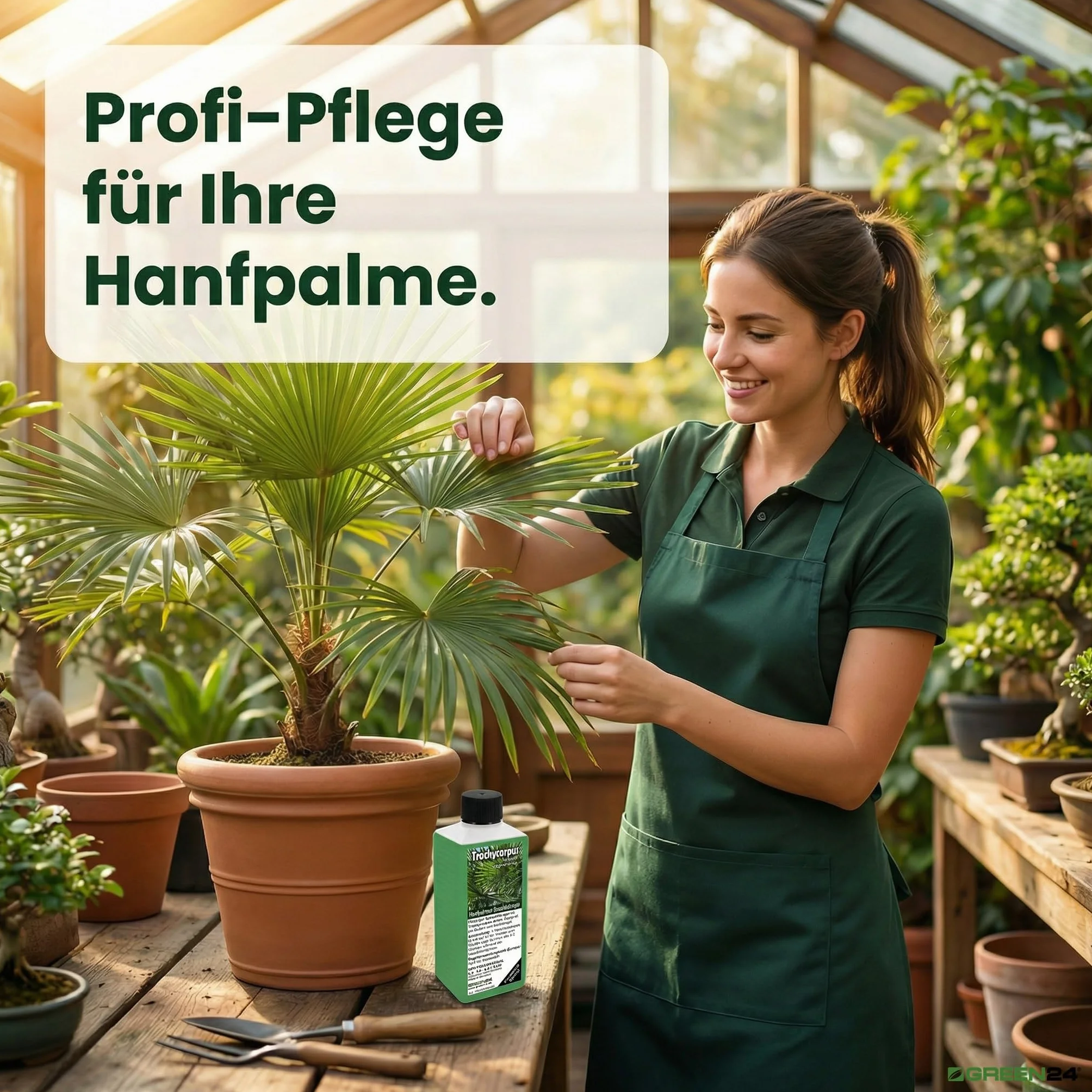 GREEN24 Trachycarpus nawóz do palm konopnych Trachycarpus fortunei wagnerianus jako specjalny nawóz do korzeni + nawóz dolistny Profi Line