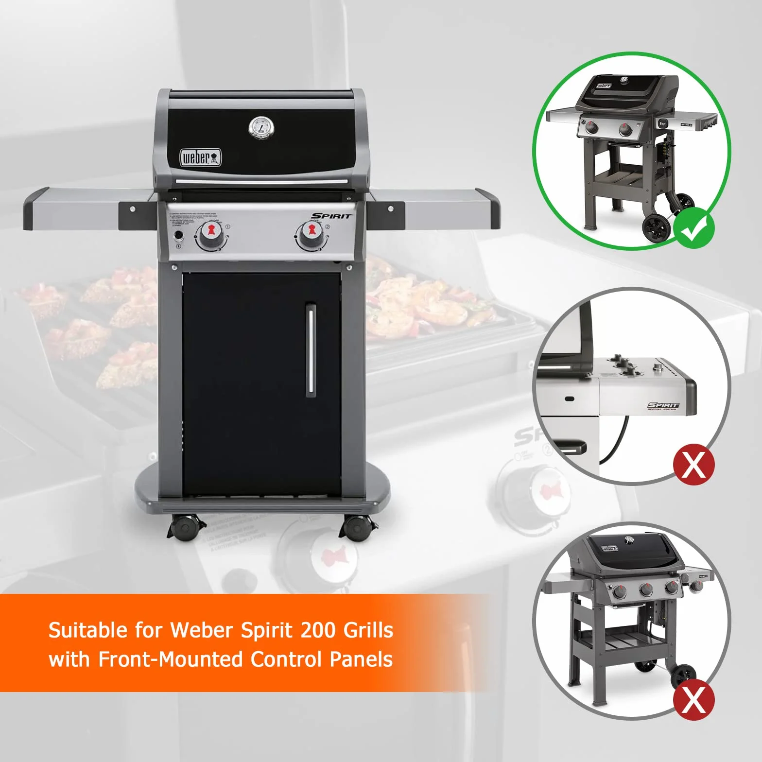 Weber Spirit 200 Series Flavorizer Bars porcelana emaliowana 38,9 x 8,9 x 6,8 cm do grilla gazowego