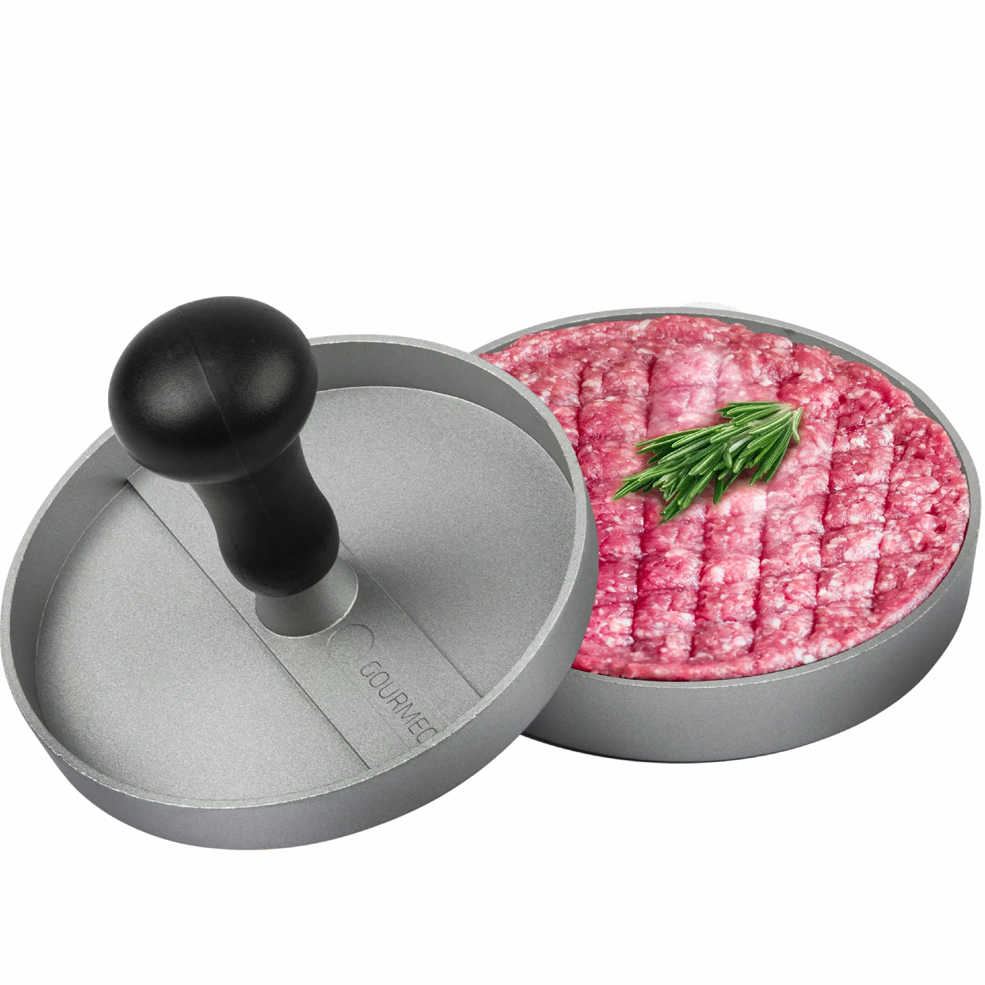 Prasa do burgerów z odlewu aluminiowego z powłoką zapobiegającą przywieraniu + 50 arkuszy papieru