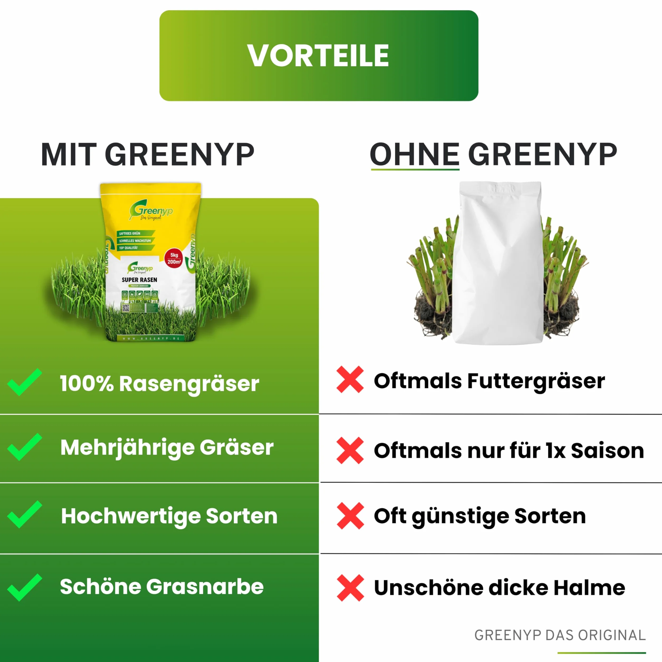 Greenyp Nasiona Trawy Super Trawnik Intensywnie Zielony 0,2 kg na 10 m²