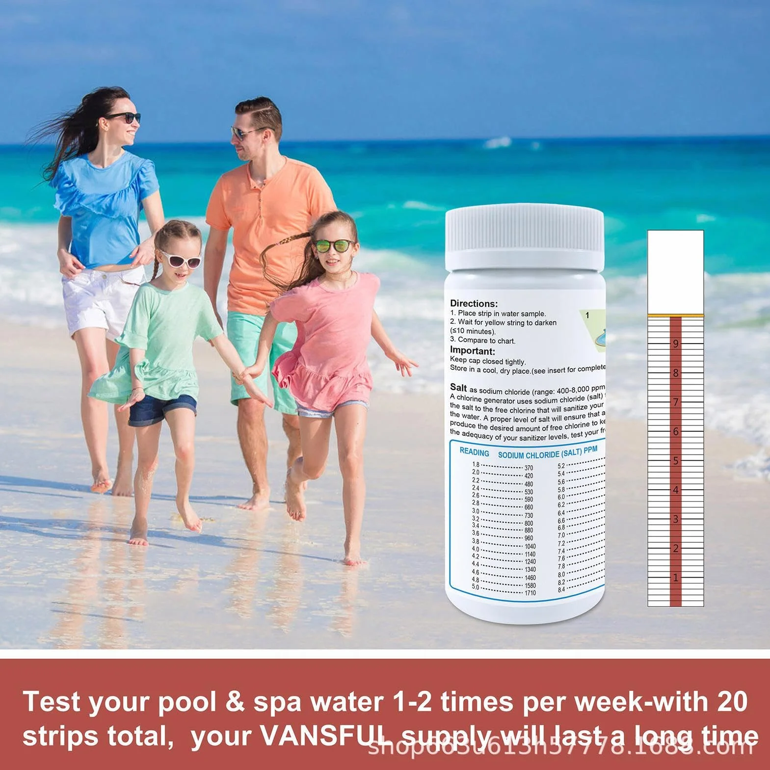 Paski testowe do pomiaru pH chloru soli, 10 sztuk słonej wody, tester wody, dokładniejsze do basenów, Hot Tub Spa do soli