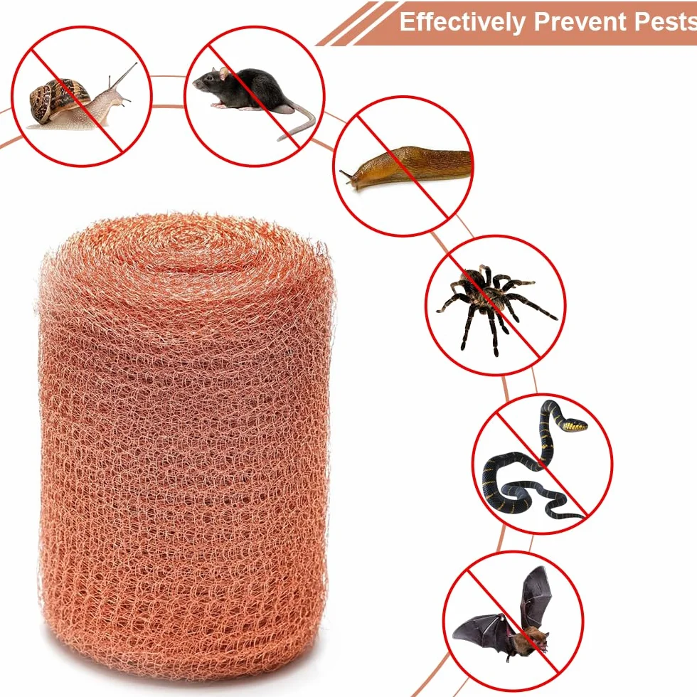 Siatka przeciw ślimakom i ślimakom, 9 M x 12,7 cm podwójna siatka miedziana siatka, 100% siatka miedziana ochrona roślin dom i ogród ślimak mysz szczur ptaki ematody