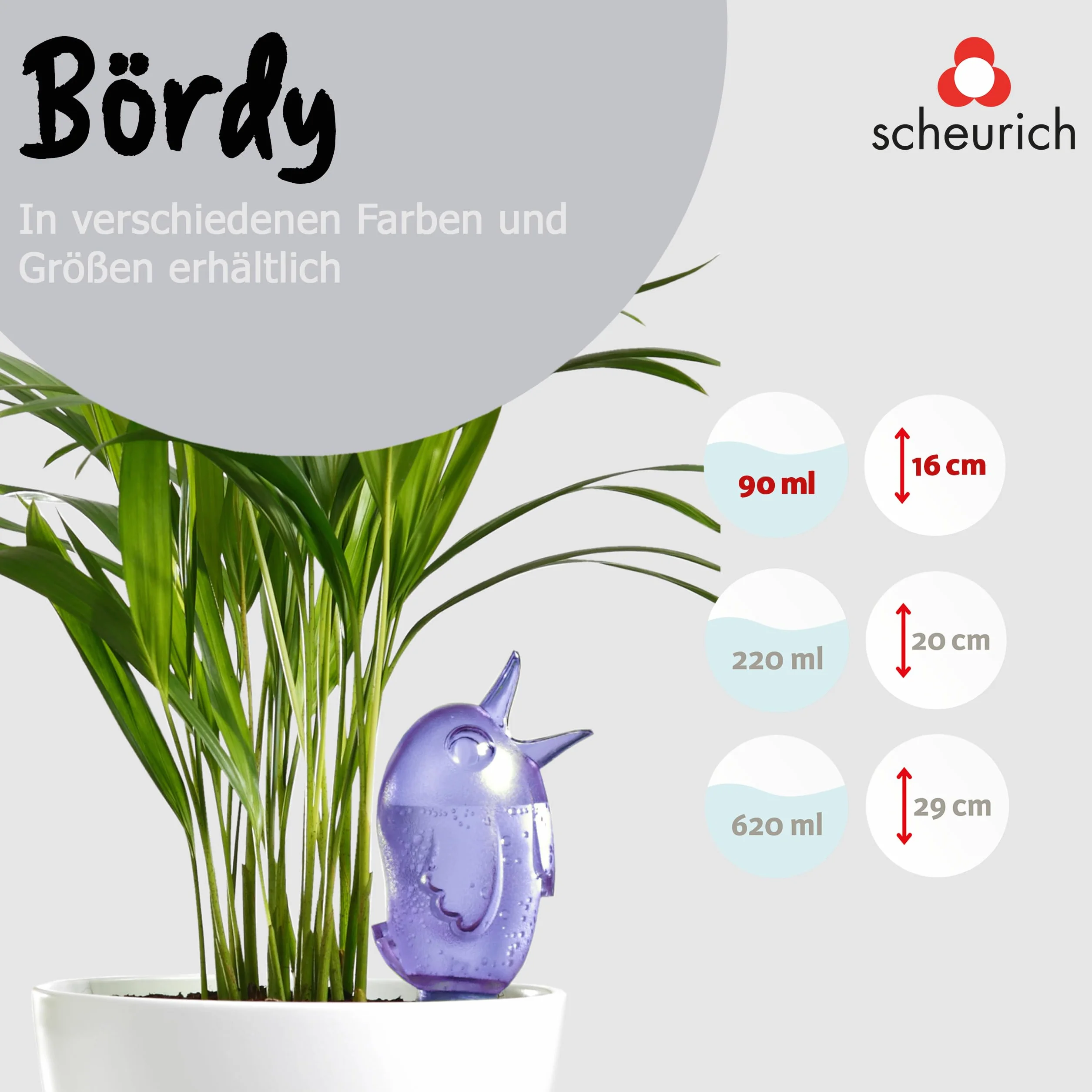 Scheurich 510507 akcesoria roślinne Bördy S, niebieskie Ø 10 cm, wysokość 15 cm