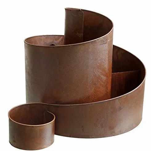 Spirala ziołowa na zioła, duża (szer. x wys. x dł.), ok. 43 x 41 x 61 cm, metalowa spirala do roślin o wyglądzie rdzy, spirala ogrodowa
