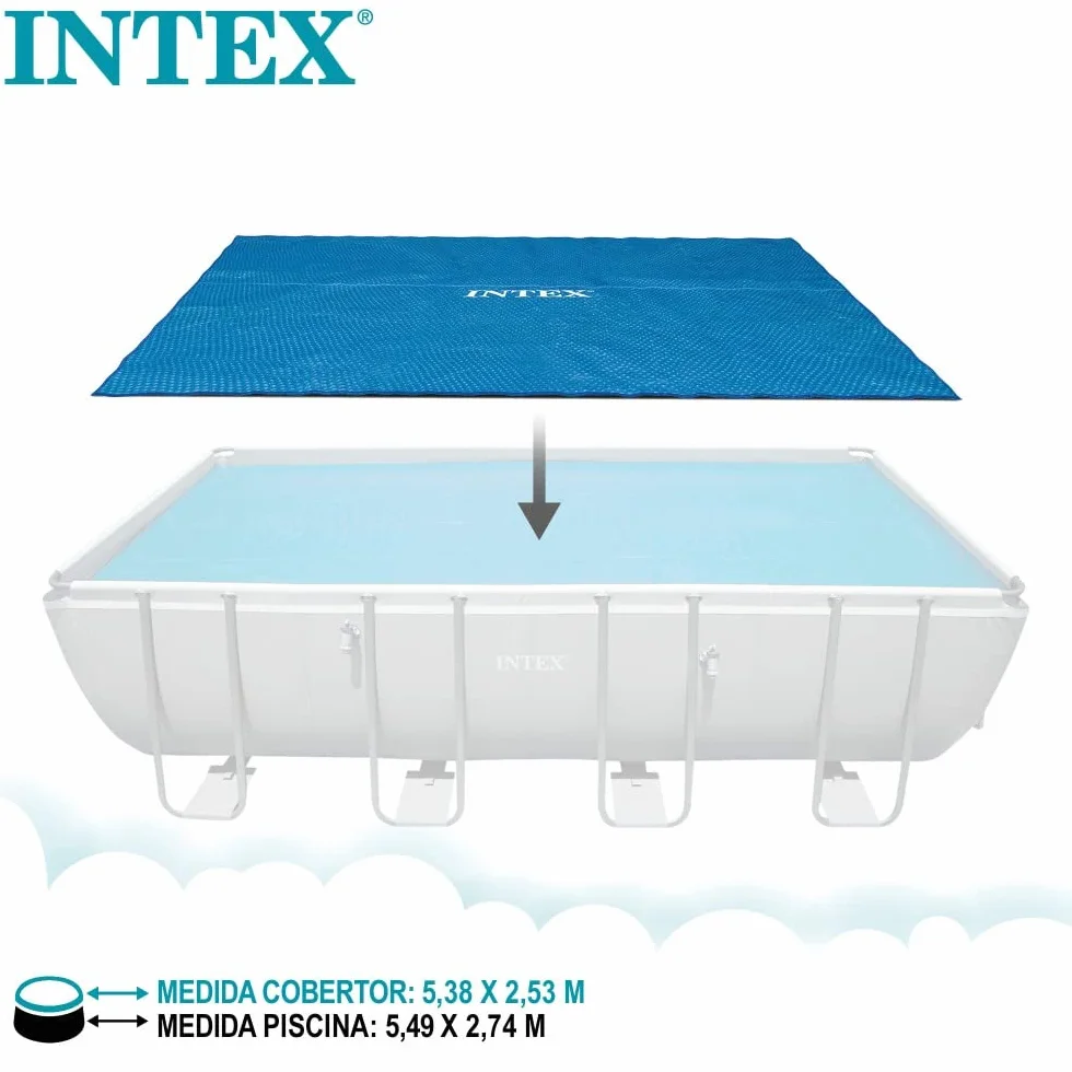 Intex Telo Termico per Piscina Rettangolare 549x274 cm Polietilene Blu 28016