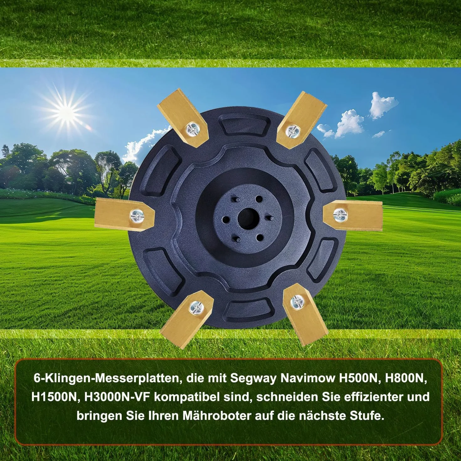 6-częściowy zestaw noży kompatybilnych z Segway Navimow serii H H500E, H800E, H1500E, H3000E-VF – robot koszący Premium talerz do koszenia z tworzywa sztucznego wzmocnionego włóknem szklanym