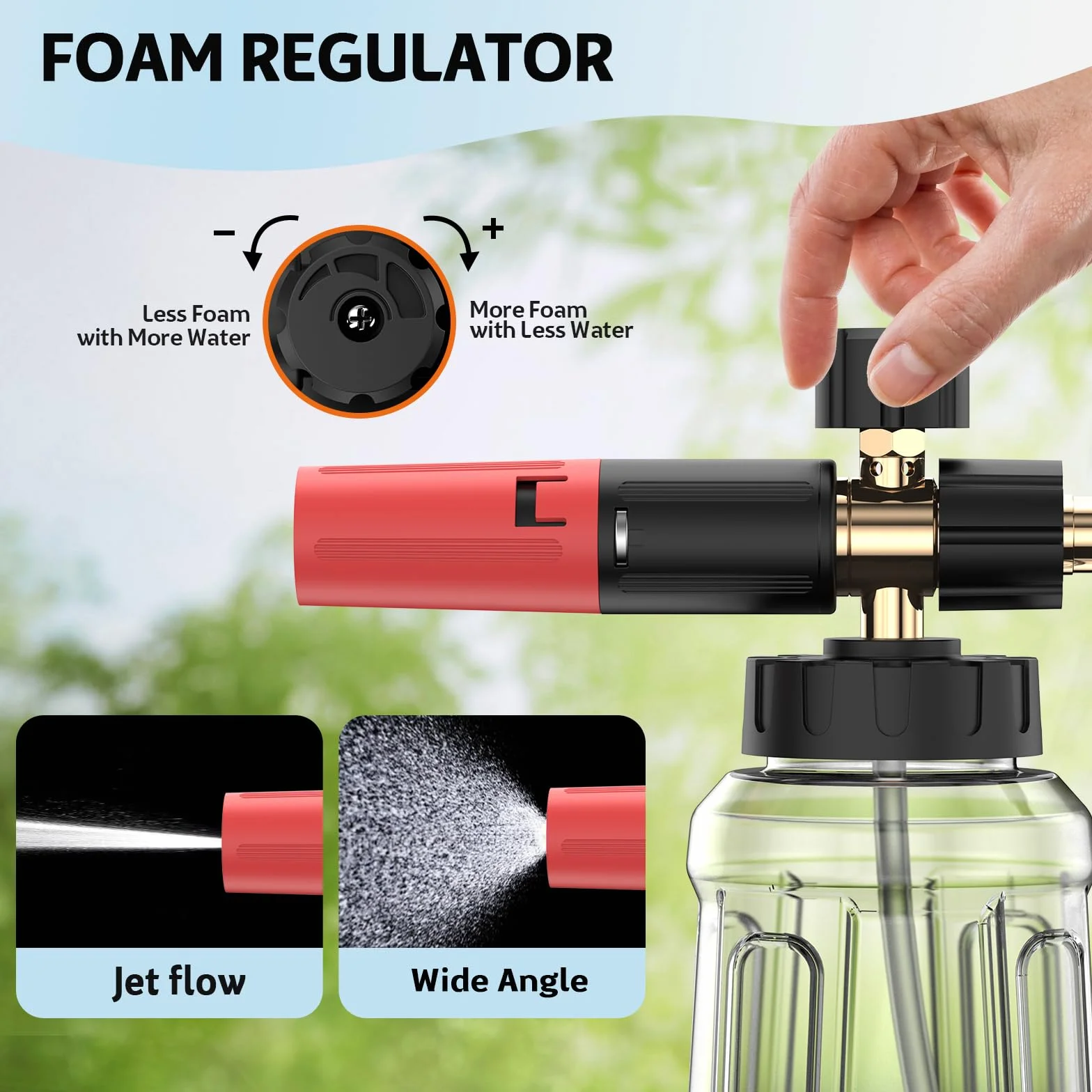 Snow Foam Lance Cannon butelka do Bosch 110/120/125 Aquatak Black & Decker AR Blue Clean, pistolet do pianki śnieżnej z regulowaną dyszą 1 l, akcesoria do myjki wysokociśnieniowej Bosch