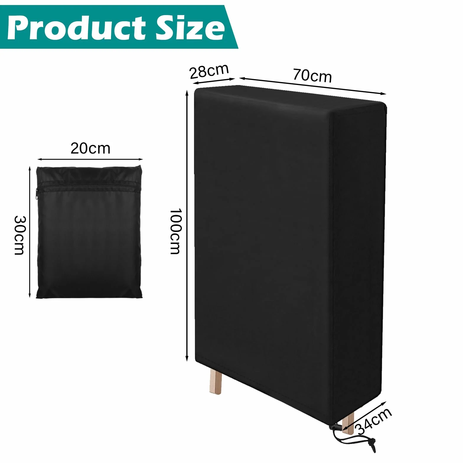 VORHOT Pokrowiec ochronny na meble ogrodowe 420D Oxford wodoodporny UV 100 x 70 x 34 cm
