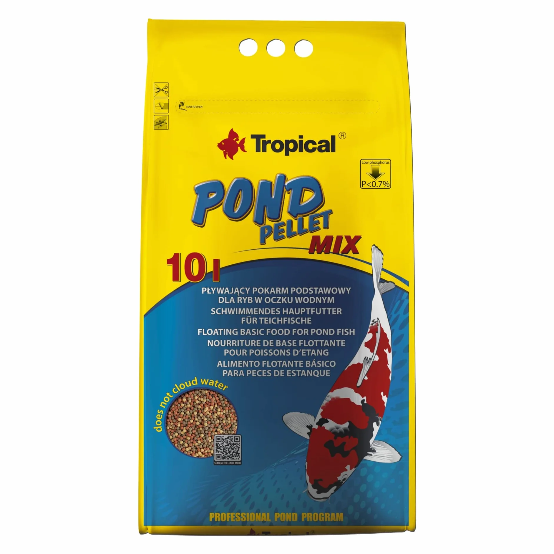 Tropical Pływający pokarm podstawowy dla ryb POND PELLET MIX 10L 1300g