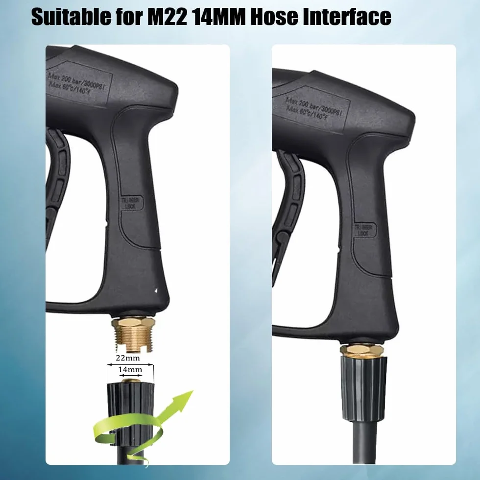 Pistolet do myjki wysokociśnieniowej Karcher 4350 PSI 1/4" M22 14 mm z 5 dyszami i adapterem szybkiego podłączenia