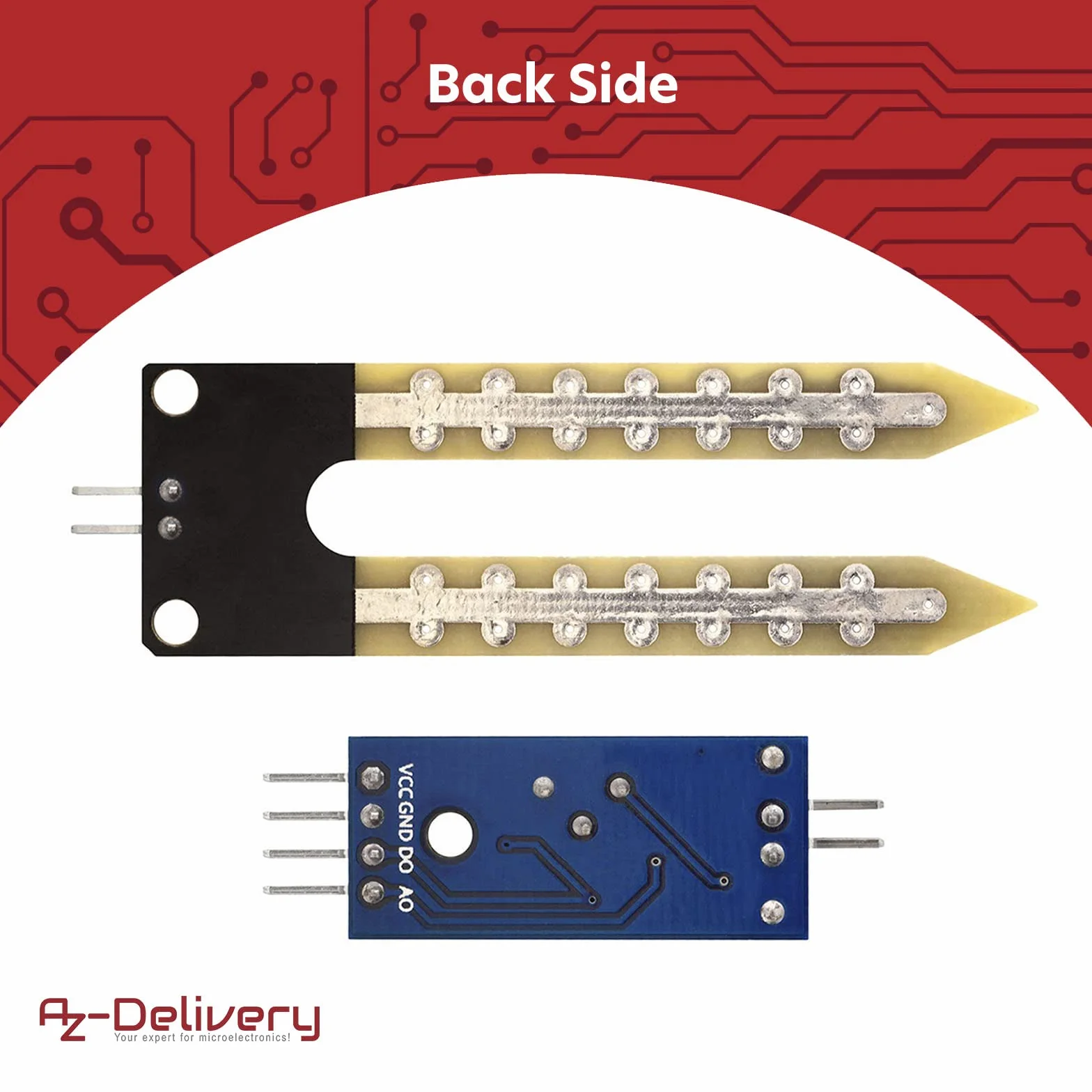 AZDelivery 5 x Czujnik wilgotności gleby Higrometr wilgotności gleby Moduły kompatybilny z Arduino w tym e-Book!