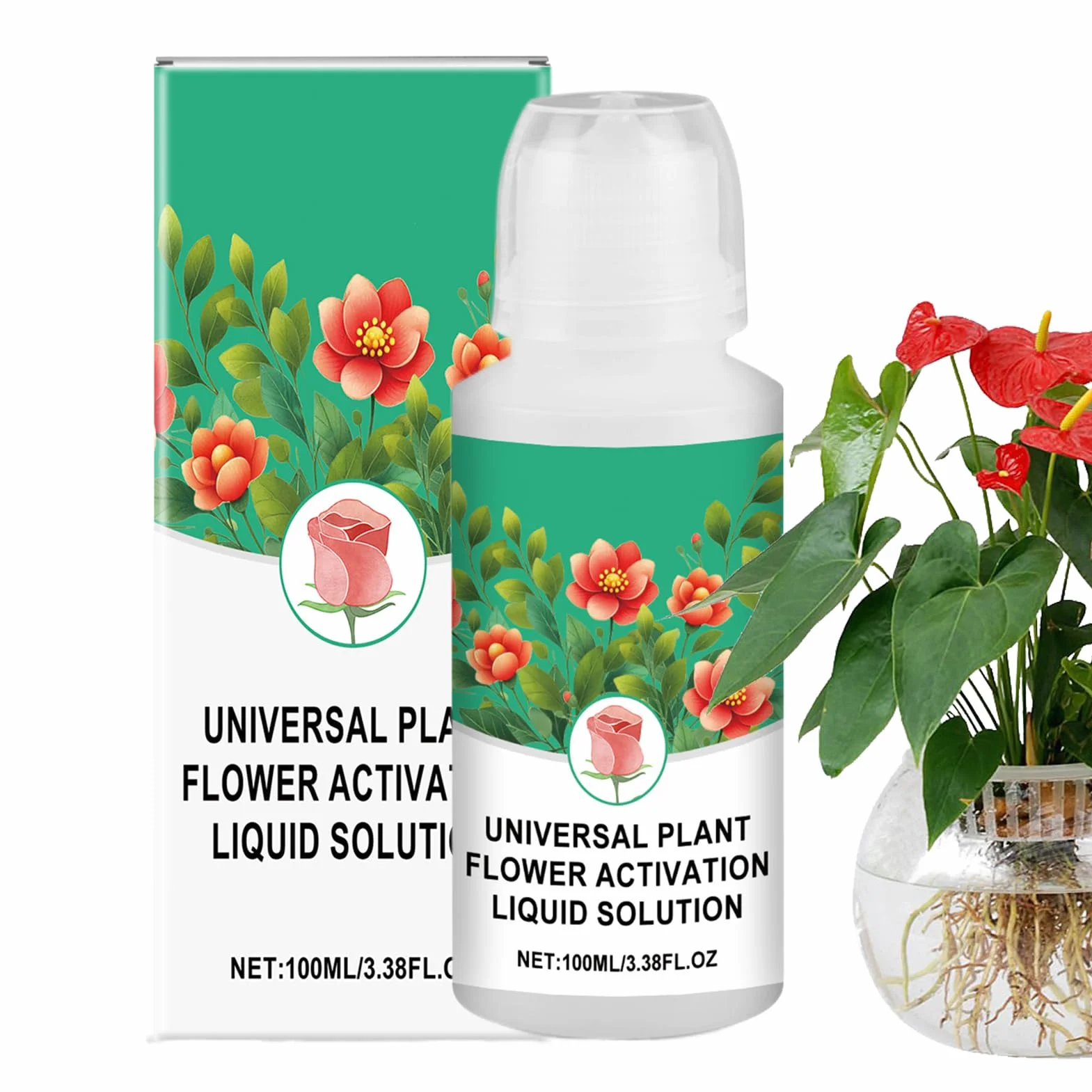 Pokarm Dla Kwiatów Ciêtych | 100ml Płynny Nawóz - Akcesoria Ogrodowe Do Wzmacniania Wzrostu Roślin Begonia Trawa Ogórki Pelargonia Kwiaty Pomidor Storczyk Hortensja Kwitnienie