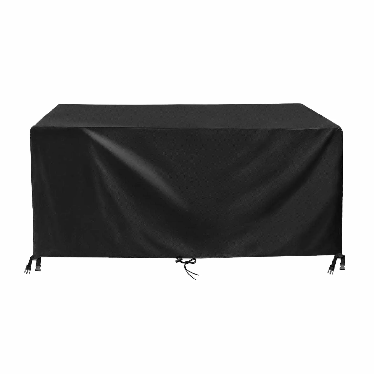 Pokrowce na meble ogrodowe, 180 x 90 x 75 cm, czarne, ulepszone, odporne na promieniowanie UV, pyłoszczelne, wodoodporne, 420D, wytrzymały pokrowiec na stół z 4 wiatroszczelnymi klamrami,