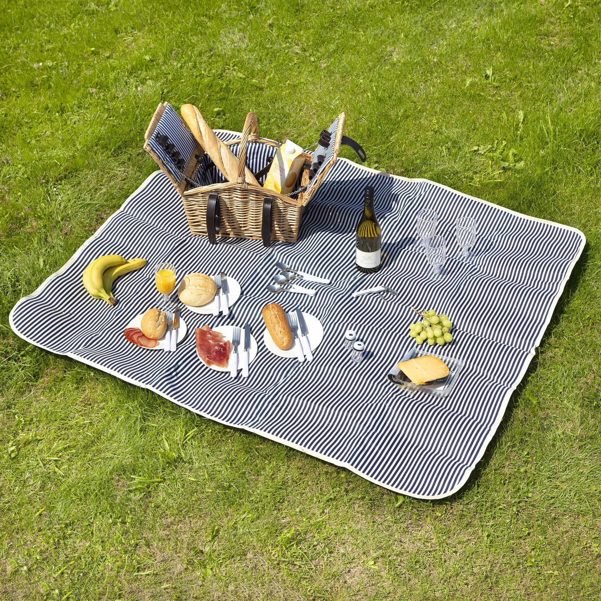 Dutch Mountains Kosz piknikowy dla 4 osób z sztućcami i kocem piknikowym