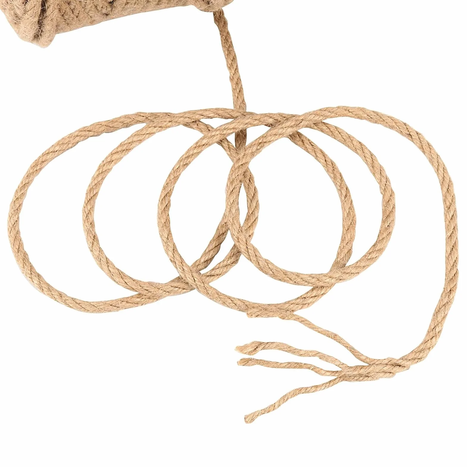 100 m x 6 mm lina jutowa, 4 pasma skręconej liny konopnej, brązowy, naturalny sznurek jutowy do majsterkowania, prac ogrodowych, wiązania