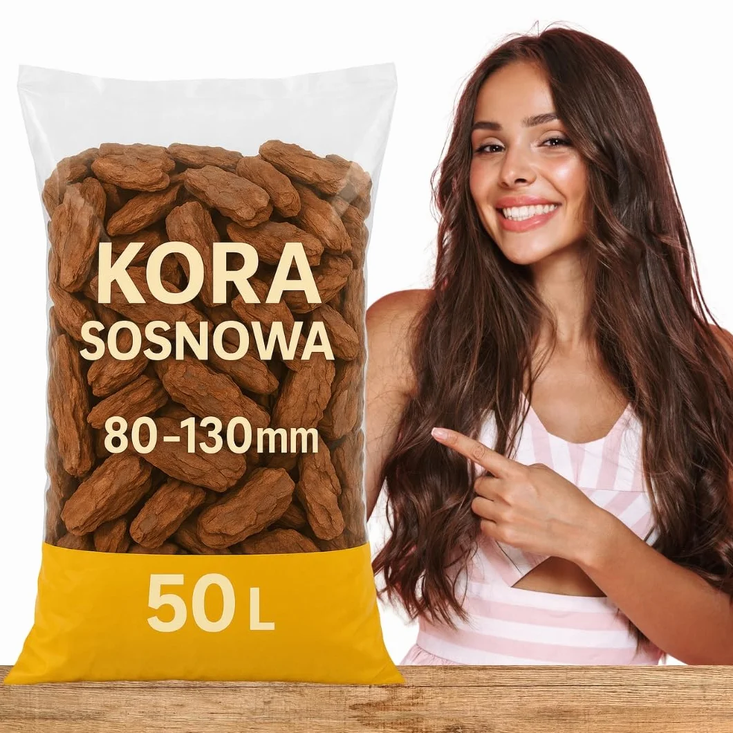 Kora sosnowa 80-130mm 8-13cm Premium sortowana mega gruba 50L