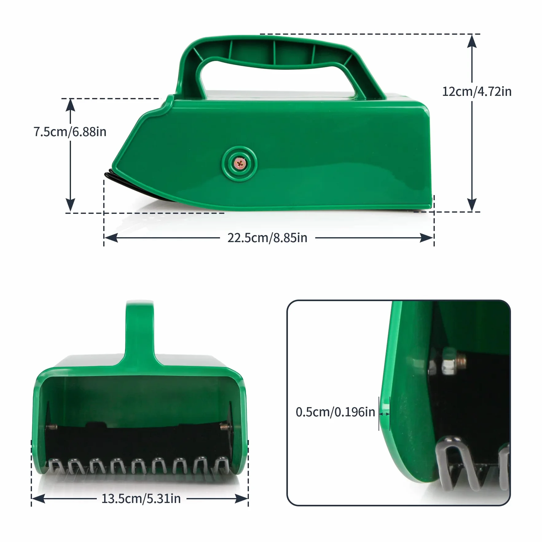 GUGULUZA Grzebień do zbierania jagód plastikowa łopatka 24 x 14 cm zielona