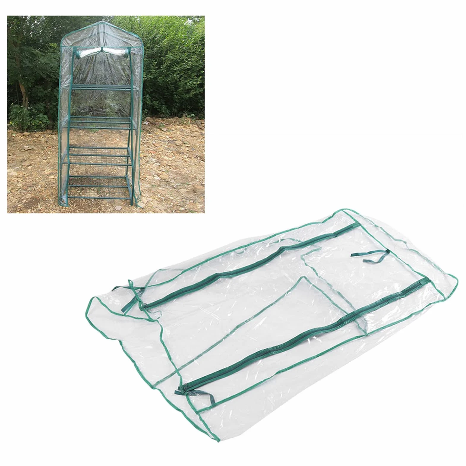 Yctze 4-poziomowa Mini Osłona Szklarni do Użytku Wewnątrz/na Zewnątrz z PVC, 69x49x160 Cm Namiot Ogrodowy z Gorącym Domem dla Roślin do Ogrodnictwa w Domu i Sadzenia Kwiatów