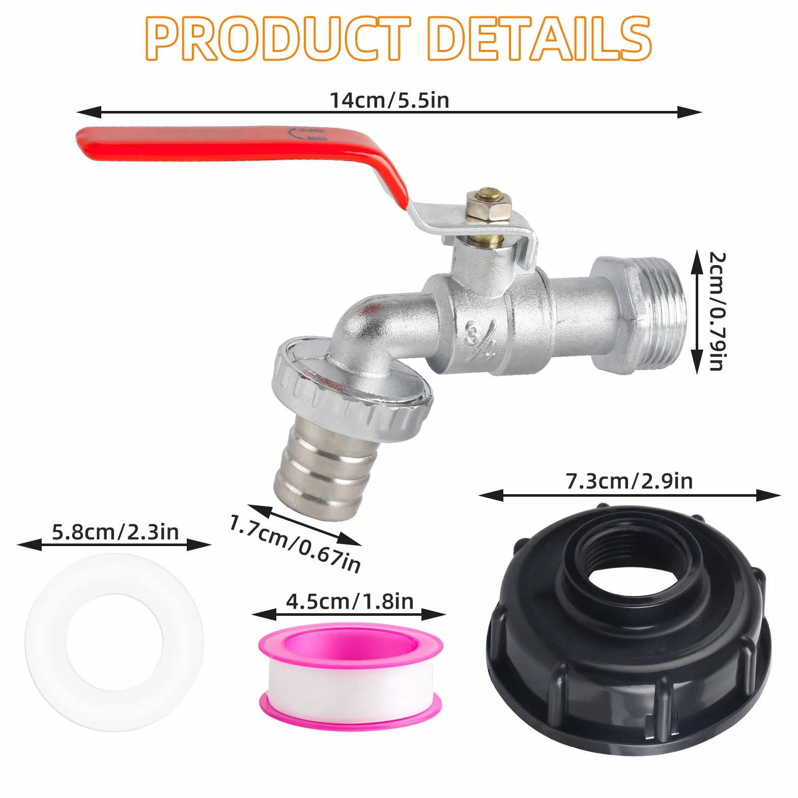 Akcesoria do zbiornika IBC 1000 l, kran spustowy 3/4", adapter