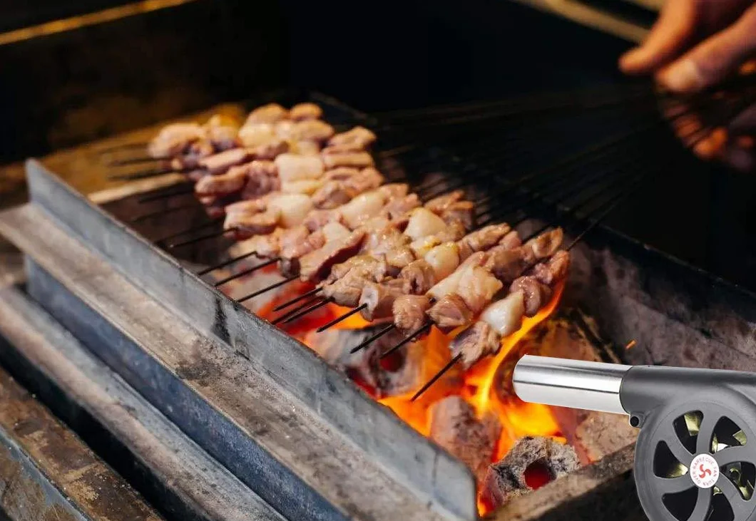 Dmuchawa do grillowania na świeżym powietrzu, z korbą ręczną, akcesoria na piknik, kemping, do kuchenki