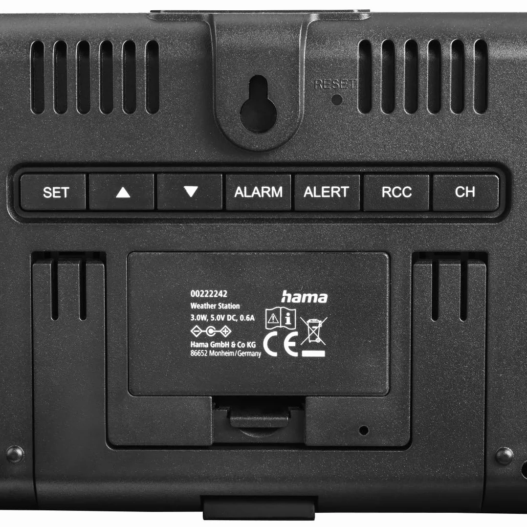 Bezprzewodowa Stacja Pogodowa Usedom z Termometrem i Higrometrem, Czarna, DCF, Prognoza Pogody