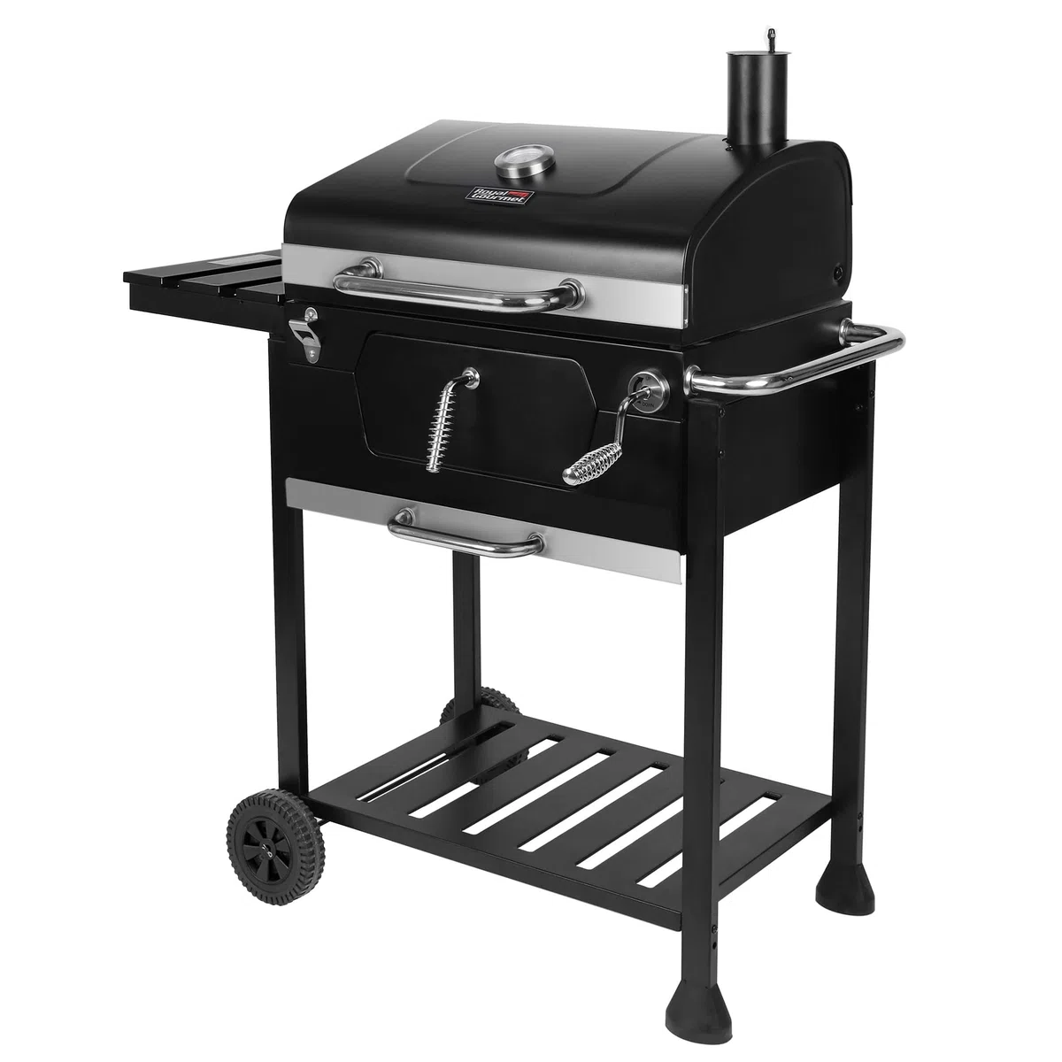 Royal Gourmet Grill na węgiel drzewny, grill na kółkach, grill kempingowy, węgiel drzewny, powierzchnia grillowania, 59 x 42 cm, czarny
