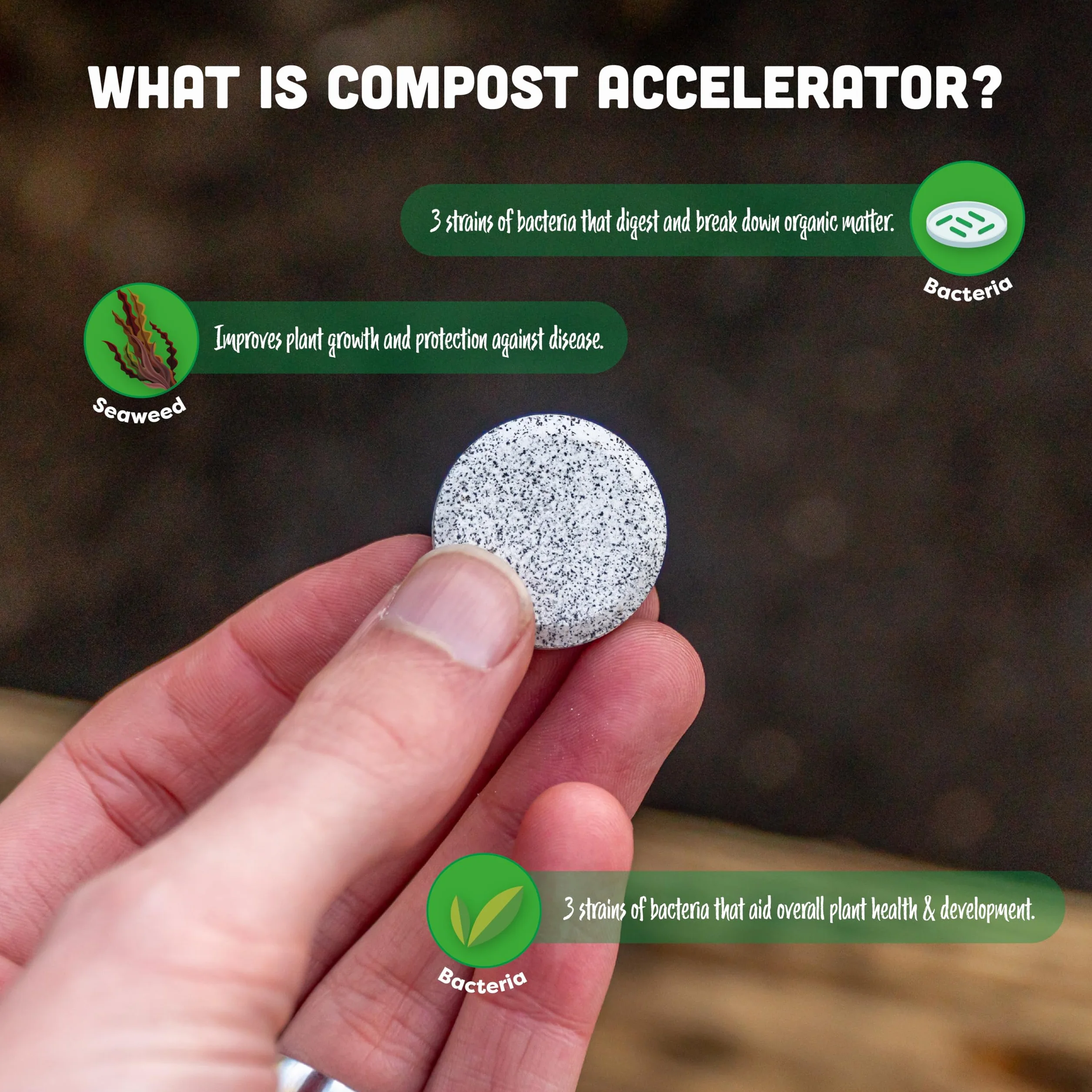 envii Compost Accelerator – organiczny ekspres kompostowy i aktywator przyspiesza proces kompostowania przy użyciu korzystnych bakterii i drobnoustrojów, 12 tabletek