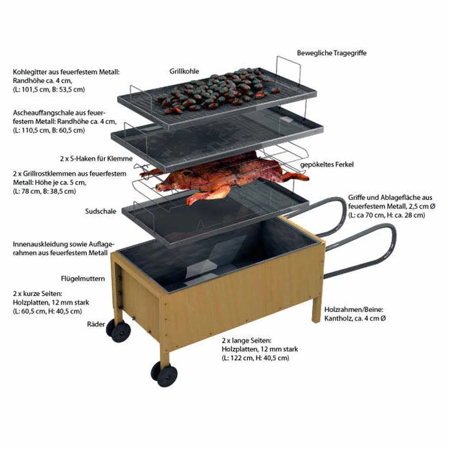 La Caja China Kistensau #2 pudełko do pieczenia wieprzowiny BBQ grill