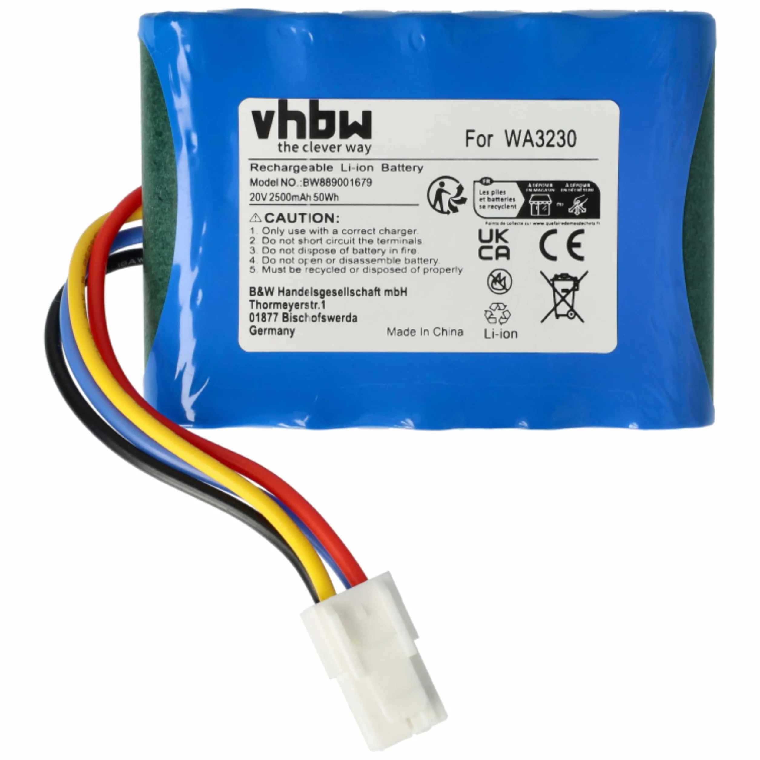 vhbw Akumulator zamienny do Worx Landroid 50032492 50032774 WA3230 WA3231 2500 mAh 20 V litowo-jonowy