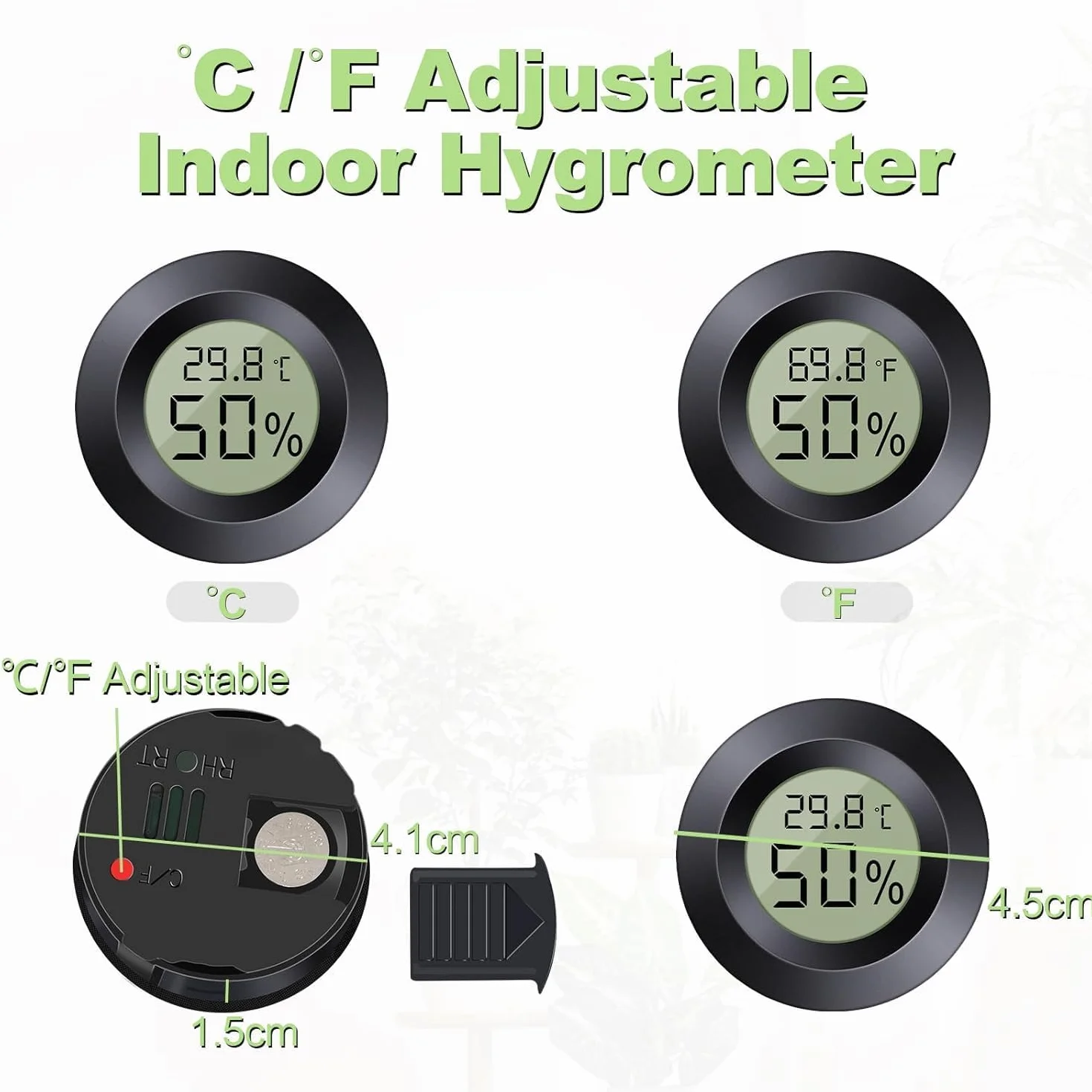 Cyfrowy higrometr Mini 10 szt. czarny regulacja ℃/℉