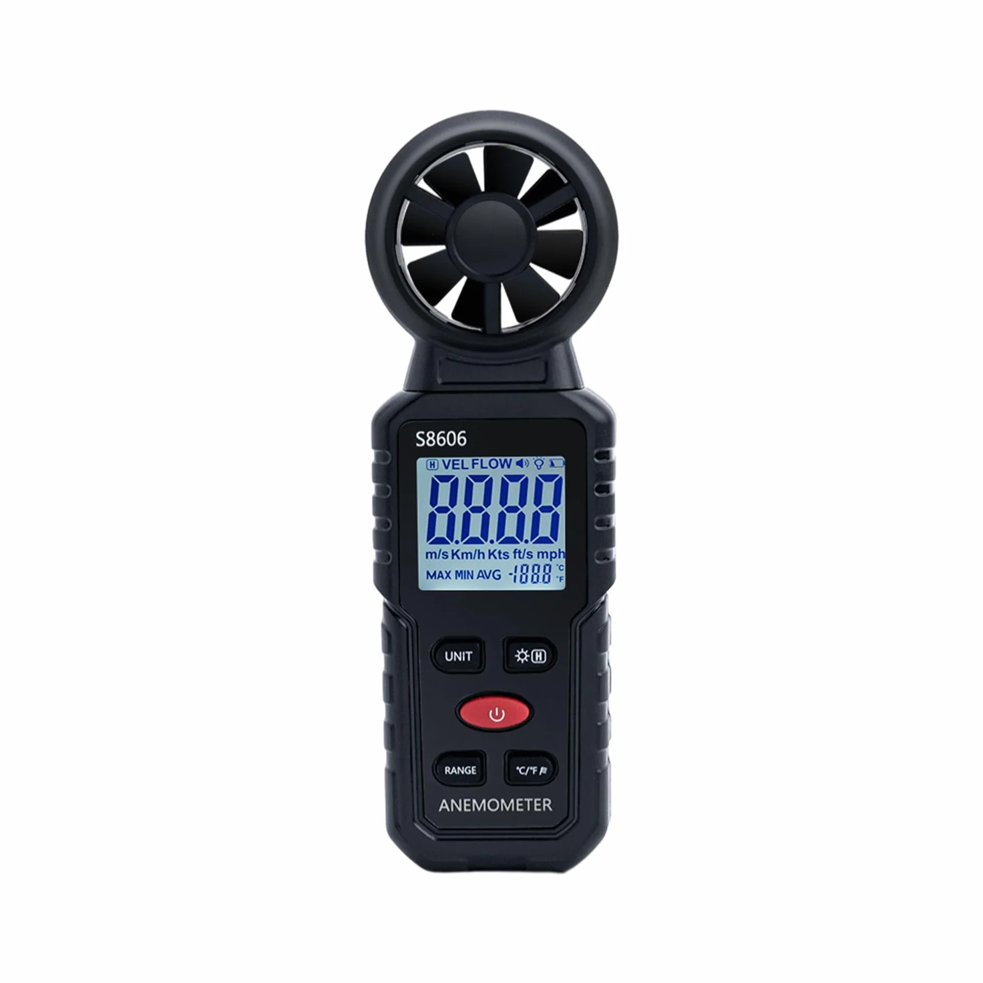 Mcbazel 3 w 1 Cyfrowy Anemometr z wyświetlaczem LCD, miernik prędkości wiatru Termometr zewnętrzny