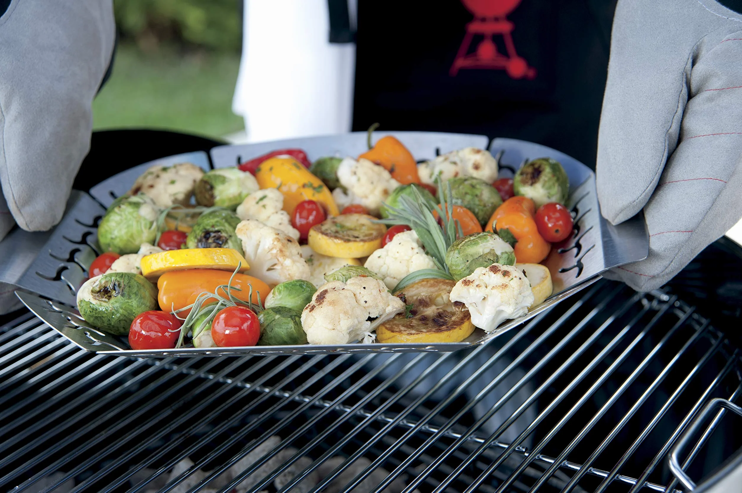 Weber Premium Luksusowy koszyk grillowy - Duży (36 x 26 cm), zmywalny w zmywarce, ze nierdzewnej stali, Idealny na dodatki (mięso, warzywa), odpowiedni do wszystkich rodzajów grilli - Srebrny (6678)