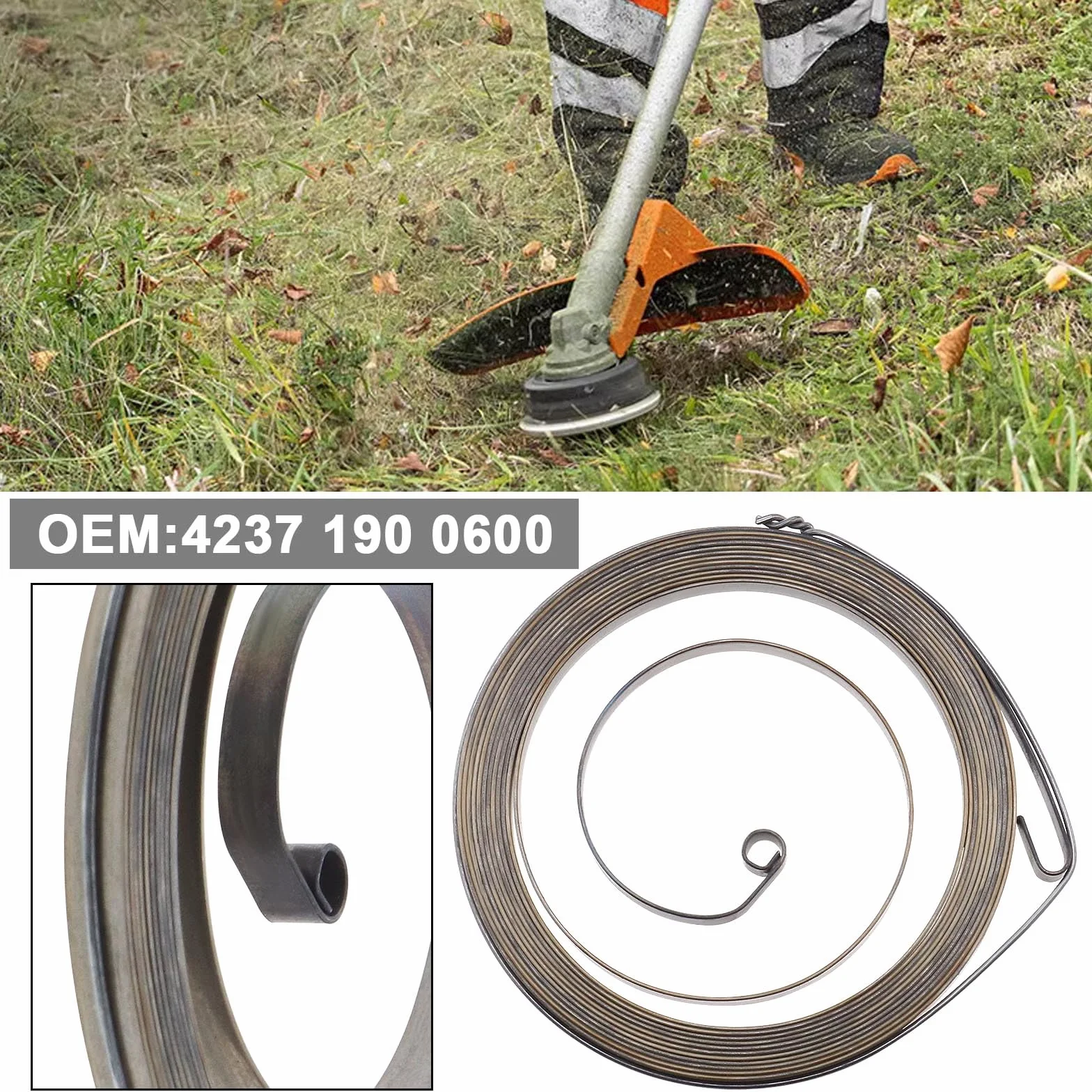 OTOTEC Sprężyna rozrusznika do tyłu kompatybilna z Stihl BG56 BG56C BG66 BG66C BG86 BG86 BG86C HS46 HS46C HS56C 4237 190 0600 do piły łańcuchowej dmuchawy
