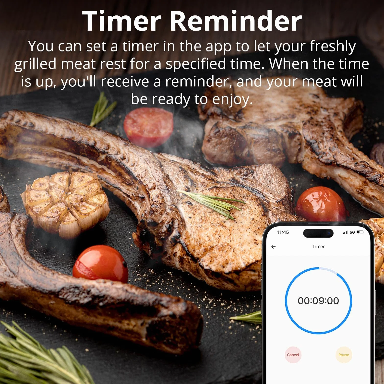 SONOFF BMT01Termometr do gotowania z podwójną sondą, sonda do grillowania mięsa, wyświetlacz LCD z natychmiastowym odczytem, timer i zaprogramowane alerty, odpowiedni do grillowania
