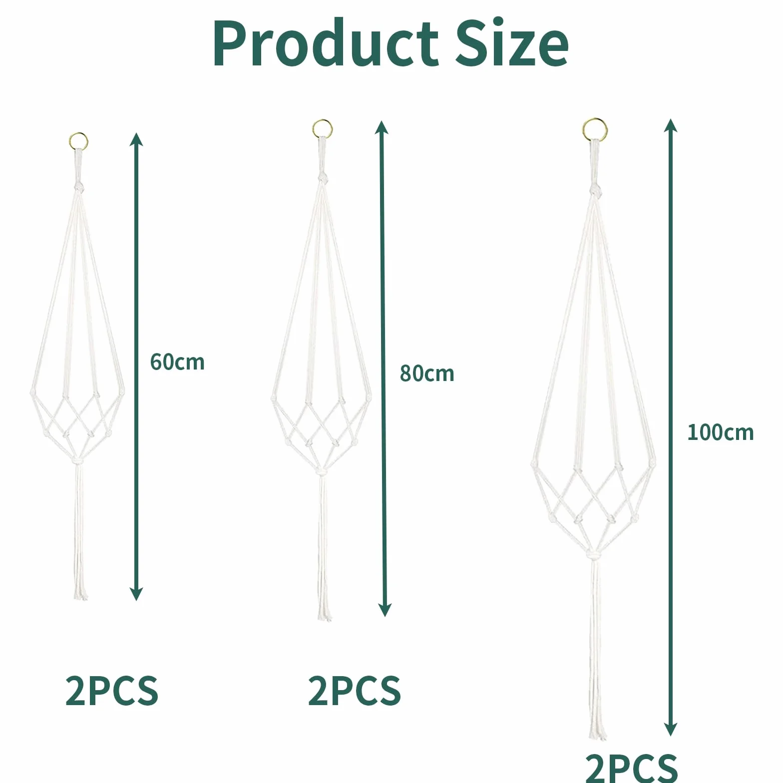 Makrama Kwietnik 60 cm 80 cm 100 cm 6 Hak S