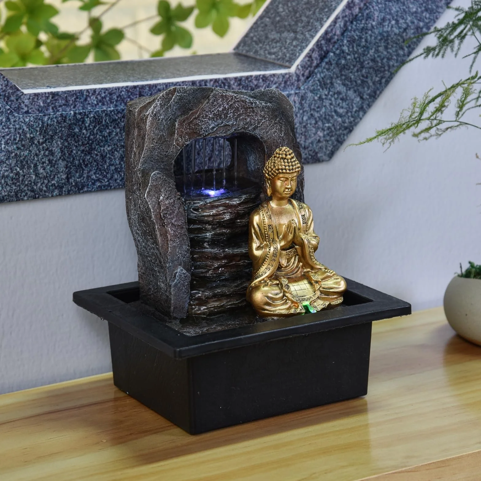 Zen'Light Zen Dao fontanna, żywica syntetyczna, brąz, 21 x 17 x 25 cm