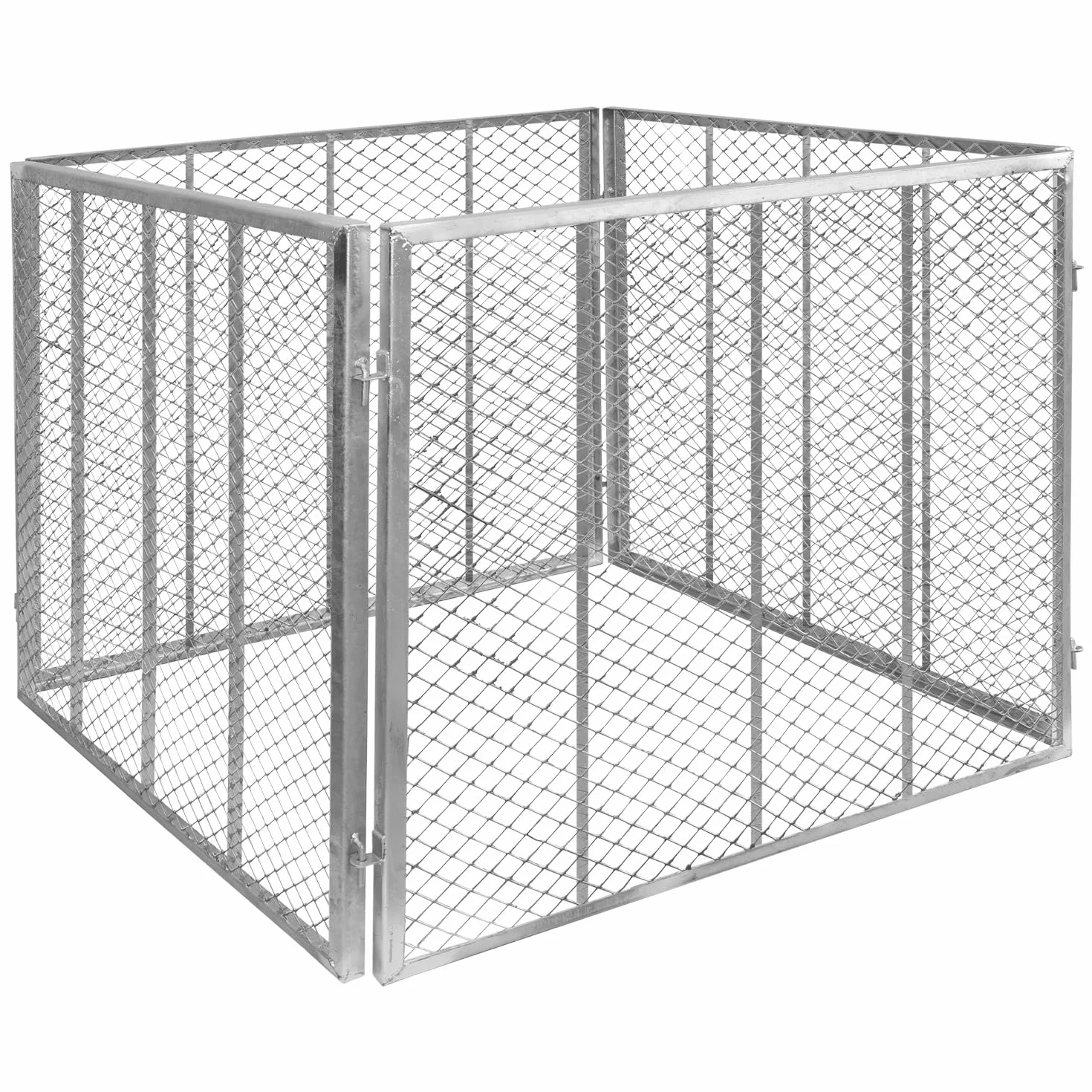 Kompostownik ze stali ocynkowanej, metalowy kompostownik, pojemnik na kompost, kratka kompostowa 100 x 100 x 80 cm, kratka ogrodowa, kompostownik