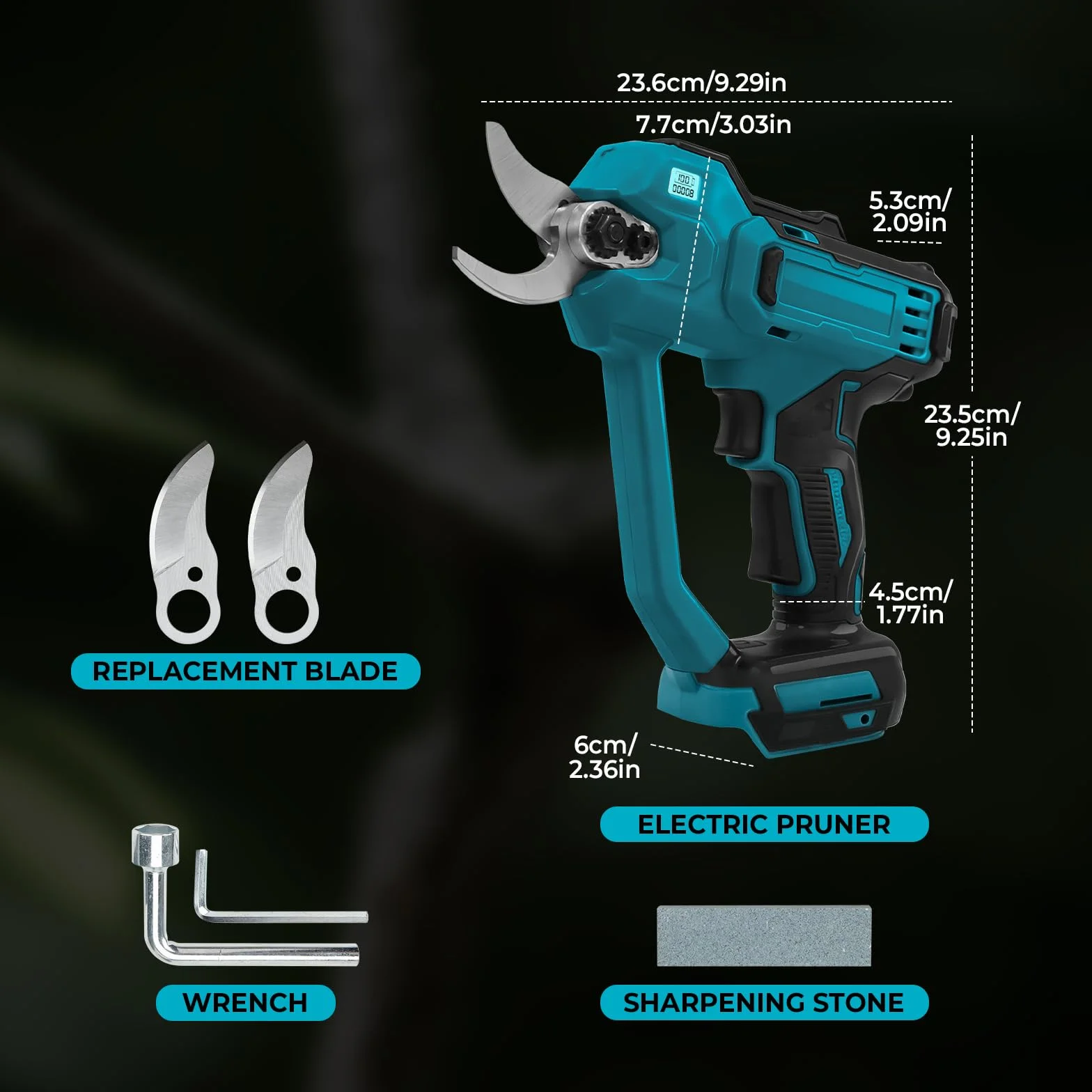Akumulatorowe nożyce do gałęzi Makita 18 V, maks. 35 mm, 1000 W, bezszczotkowy silnik, nożyce do gałęzi, nożyce ogrodowe z licznikiem cięcia LCD, wyłącznik bezpieczeństwa dla ogrodników, hodowców