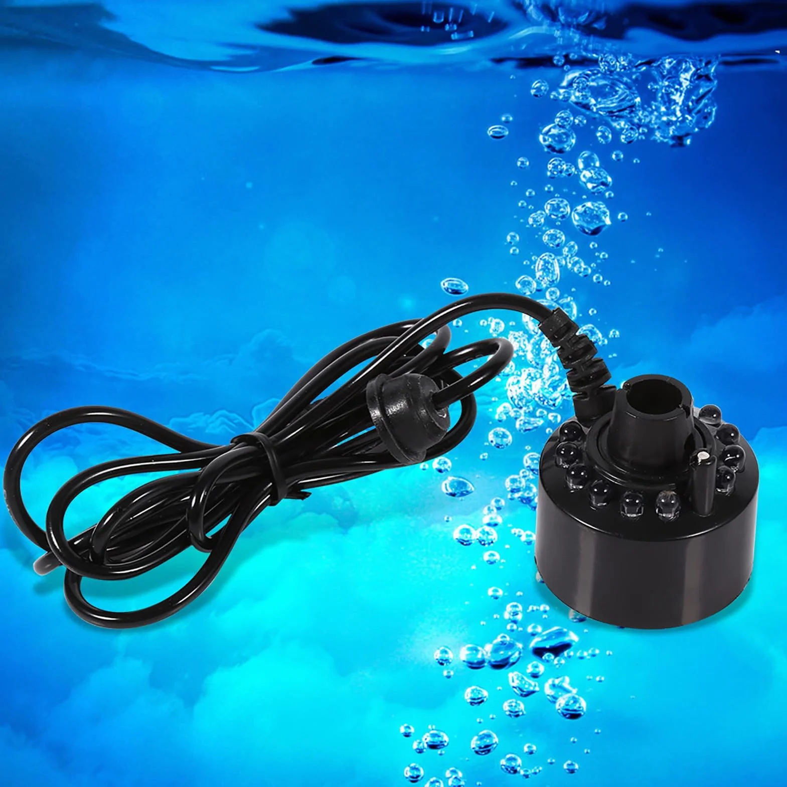 Mist Maker Fogger, 24V 12 LED Zmieniający Kolor Nawilżacz Ultradźwiękowy Mist Maker Water Pond Atomizer Nawilżacz Powietrza do Ogrodnictwa i Stawu