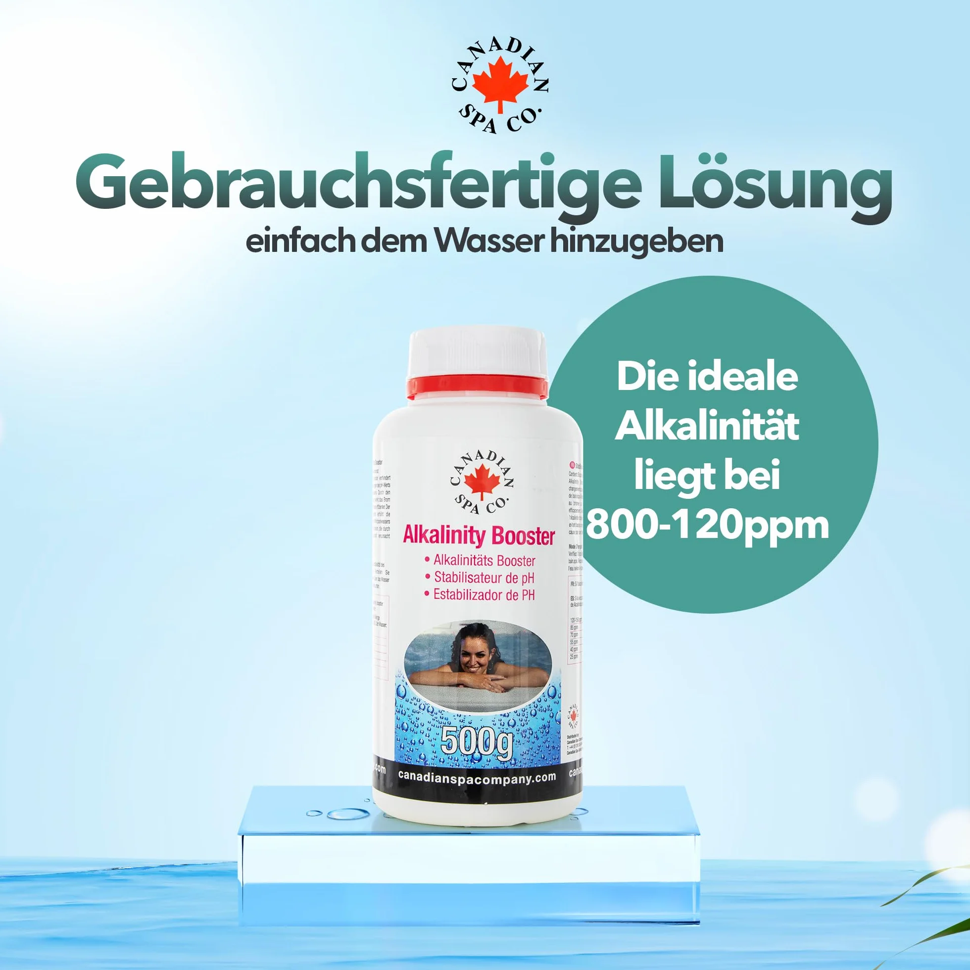 CANADIAN SPA CO. Alkalinity booster 500 g, granulki zwiększające zasadowość, stabilizator pH basenu, zwiększają zasadowość w basenie
