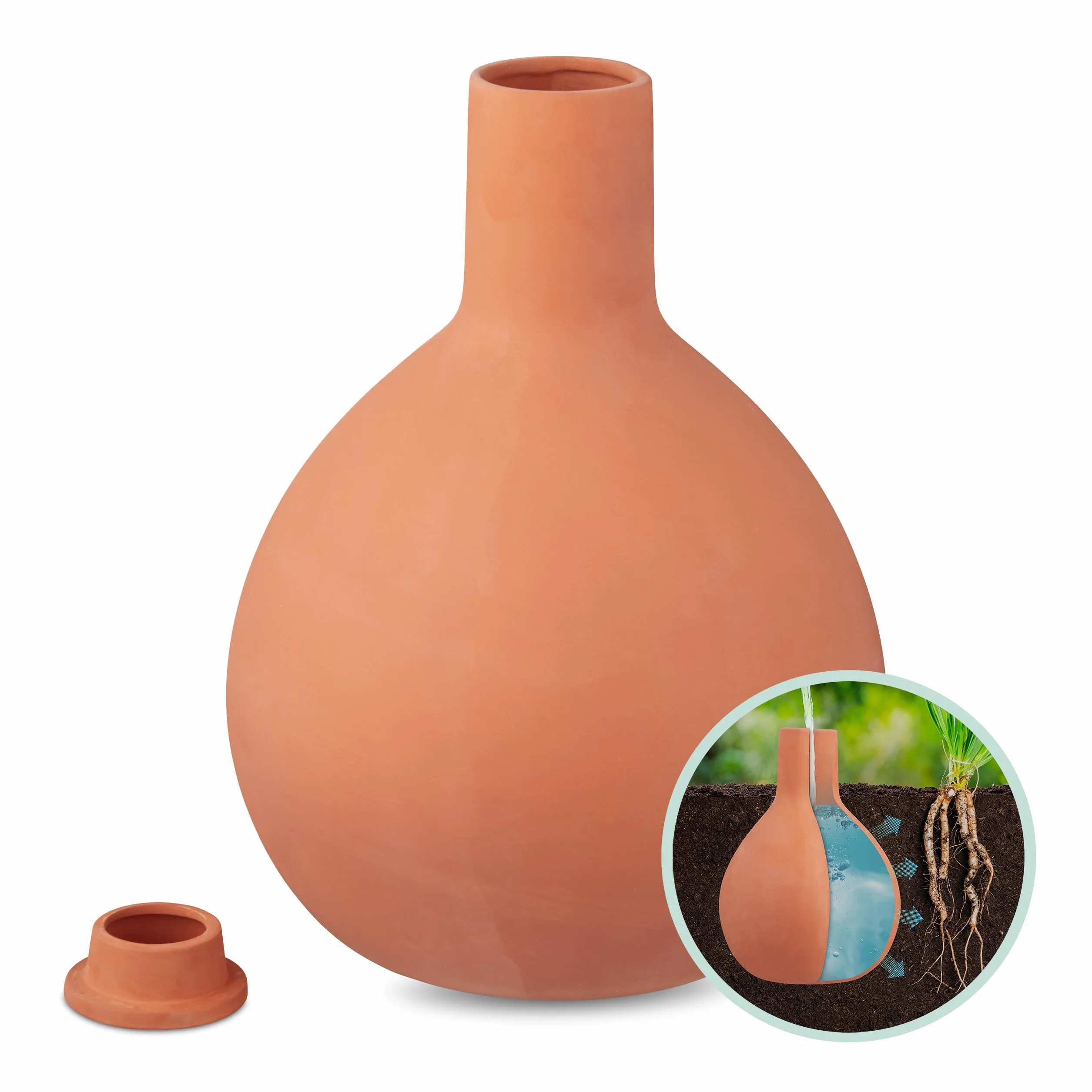 Relaxdays Kulka do nawadniania kroplowego, ceramiczny olej do podlewania, automatyczny zbiornik do nawadniania wody 7,5 l, terakota