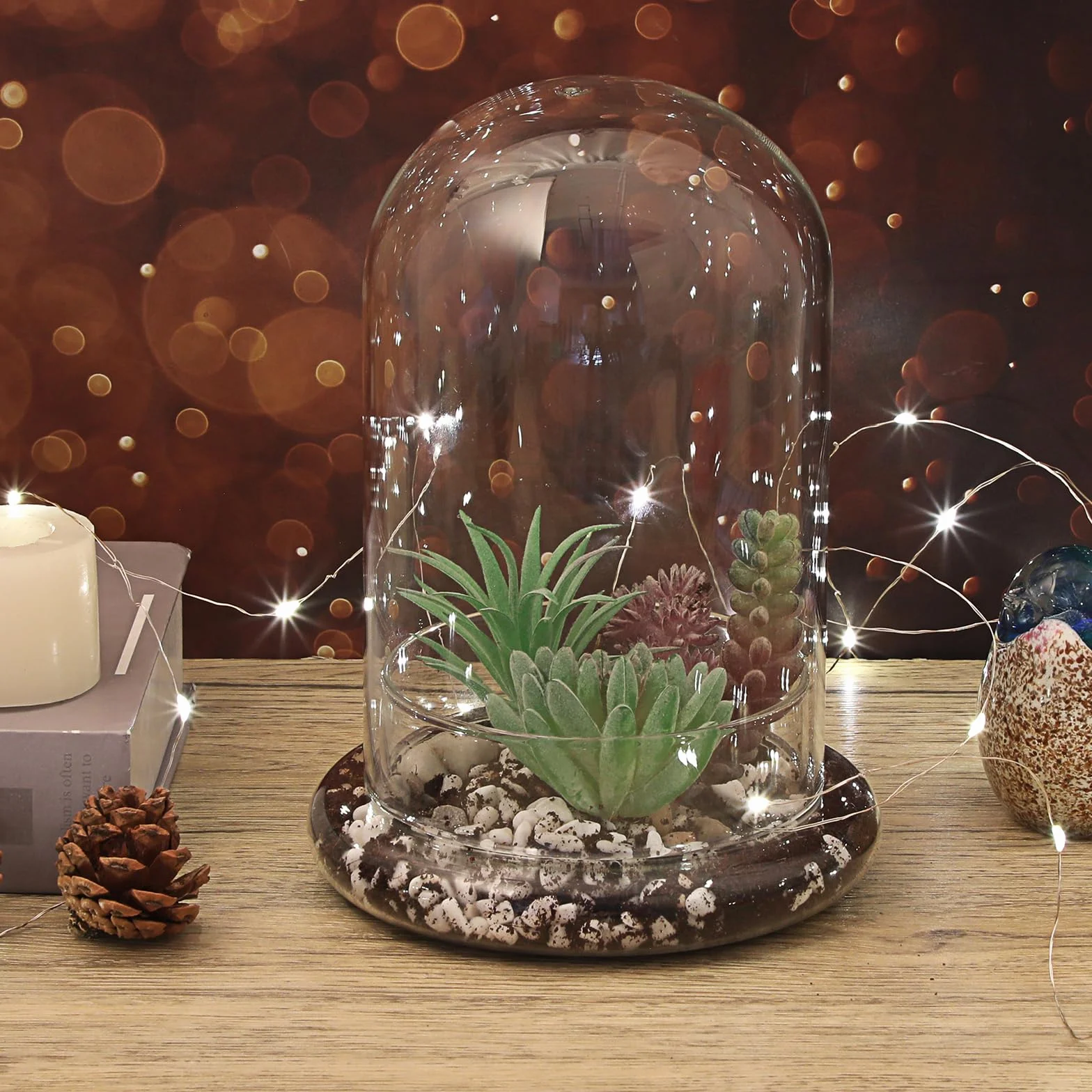 Szklana doniczka mini terrarium na sukulenty z otworem wentylacyjnym 3 mm