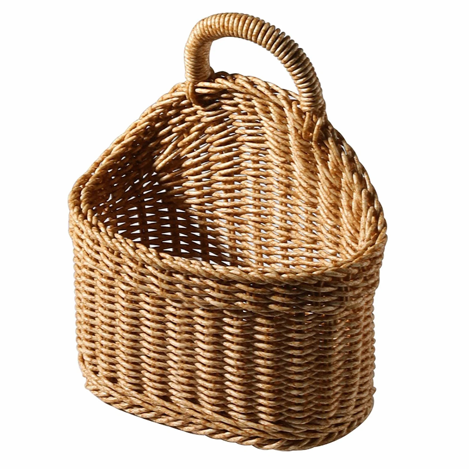 Ręcznie tkany wiszący kosz rattanowy doniczki na kwiaty naturalny kosz wiklinowy montowany na ścianie wiszący kosz do przechowywania kluczy do dekoracji domu ogrodu